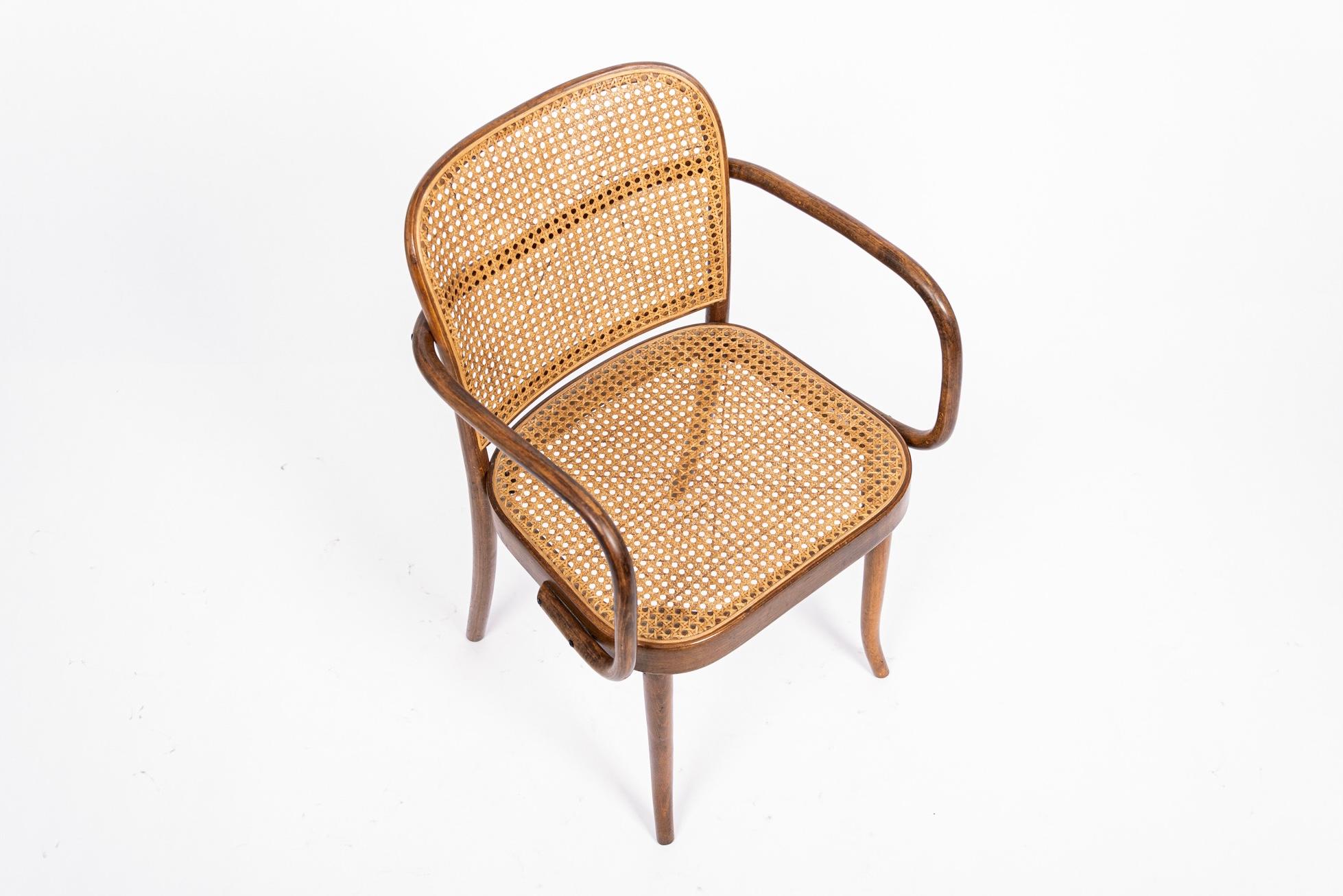 Midcentury Bentwood & Cane Cafe Chair by Joseph Hoffman for Stendig In Good Condition In Detroit, MI