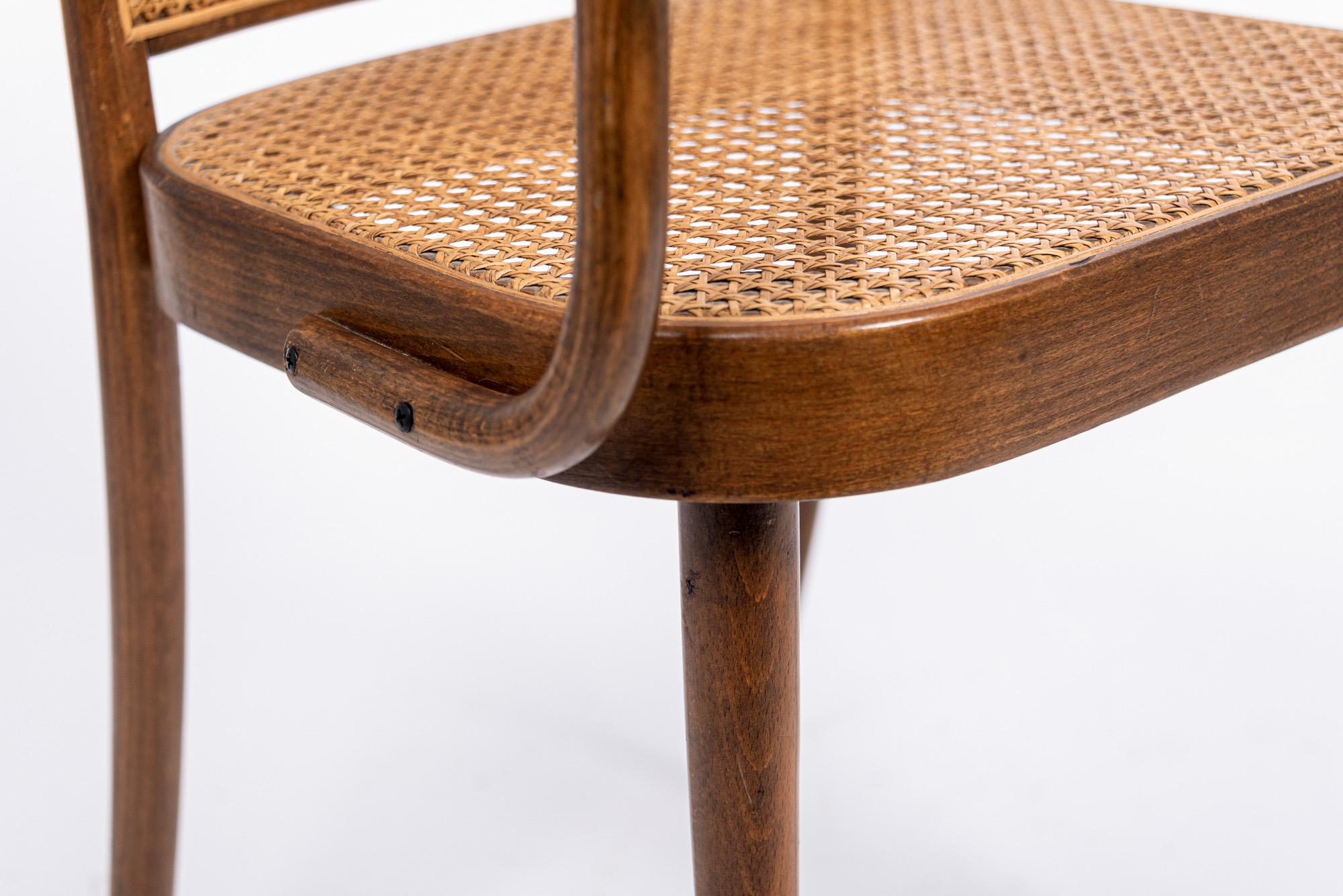 Midcentury Bentwood & Cane Cafe Chair by Joseph Hoffman for Stendig 1