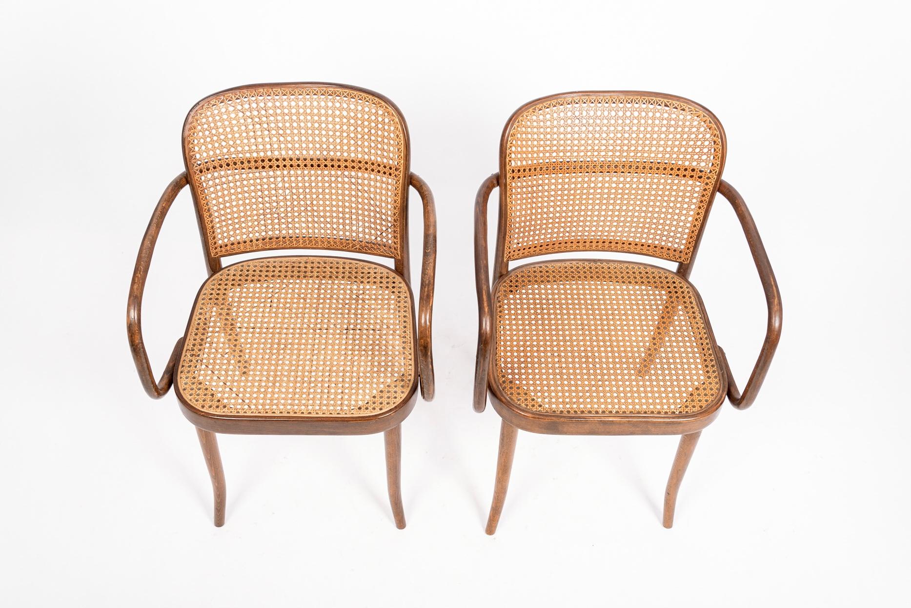 Mid Century Bentwood & Cane Cafe Chairs by Joseph Hoffman for Stendig 2
