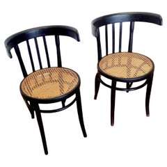 Paire de chaises en bois cintré du milieu du siècle, style Thonet, Italie, années 50