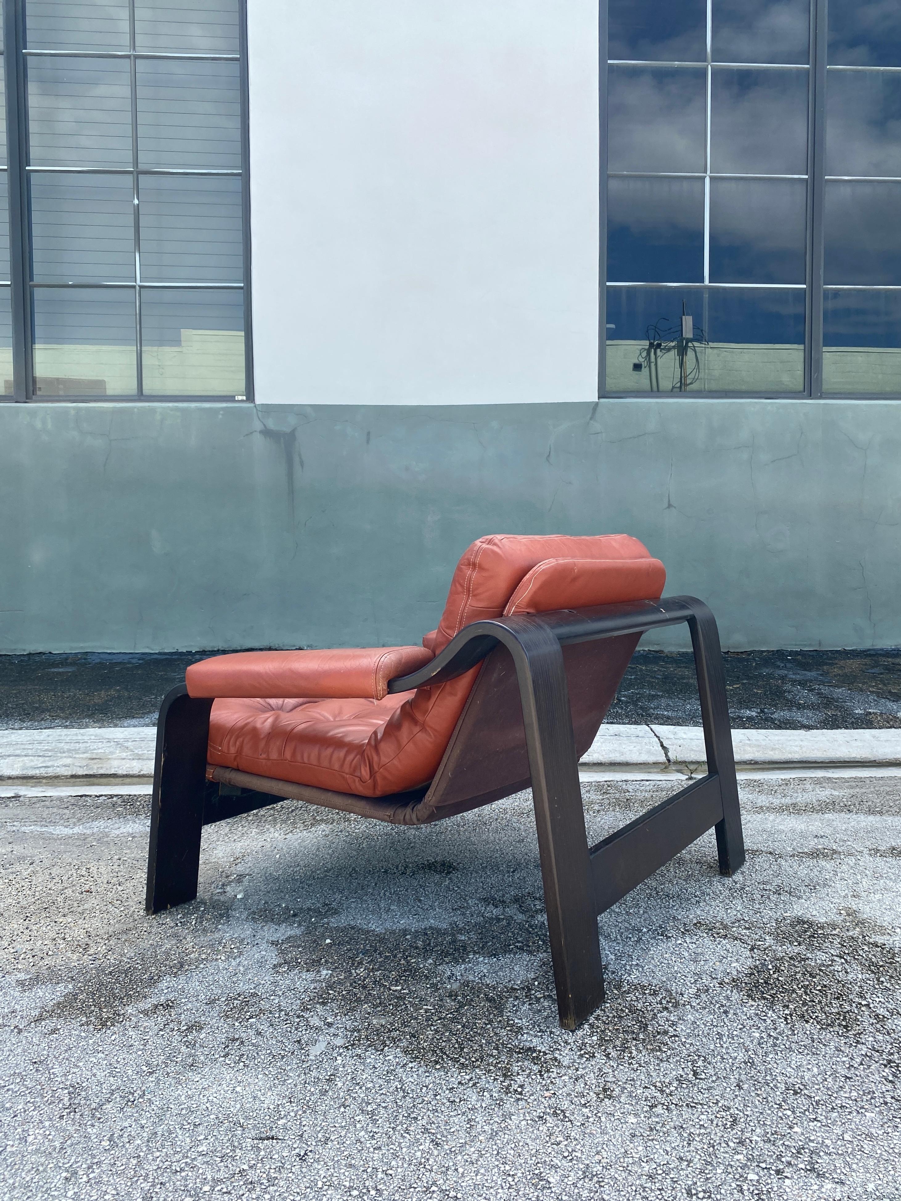 Mid Century Bentwood Lounge Chair in the Style of Gotte Mobler 1