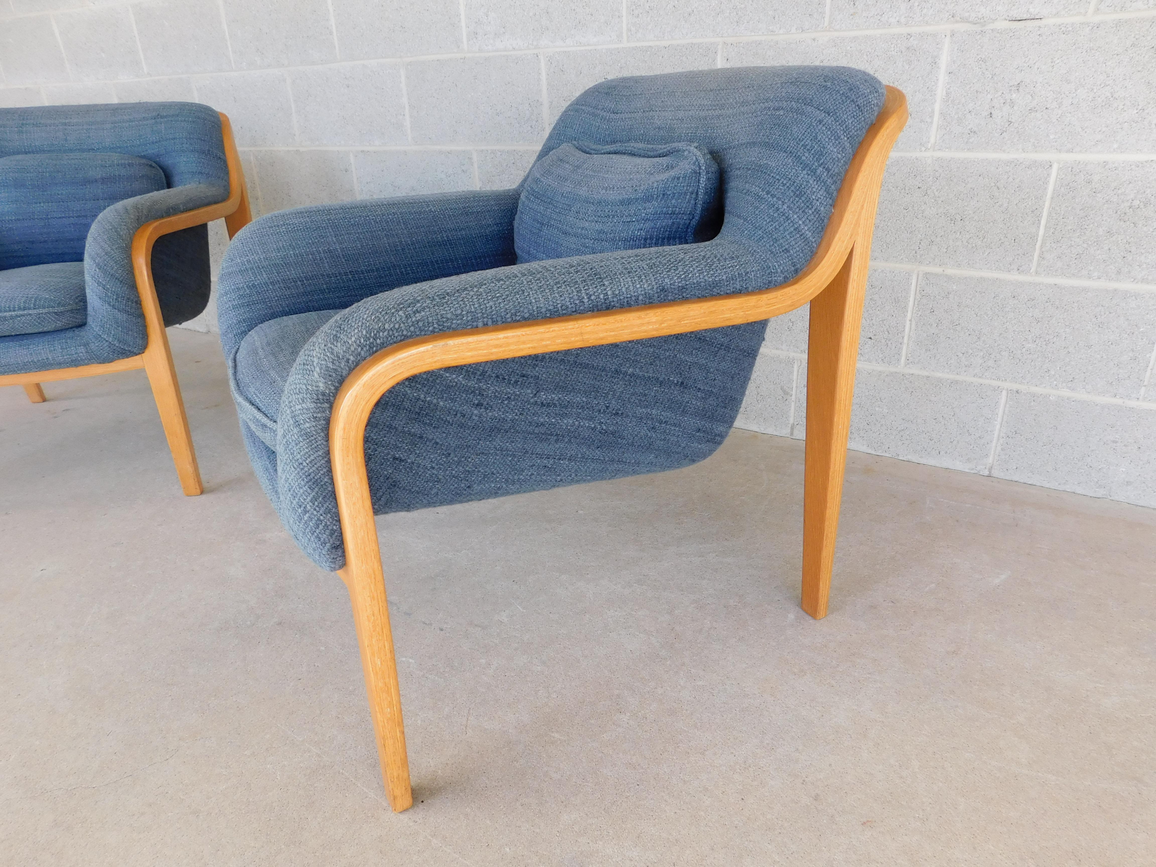 Midcentury Bentwood Lounge Chairs by Bill Stephens for Knoll, a Pair In Good Condition In Parkesburg, PA