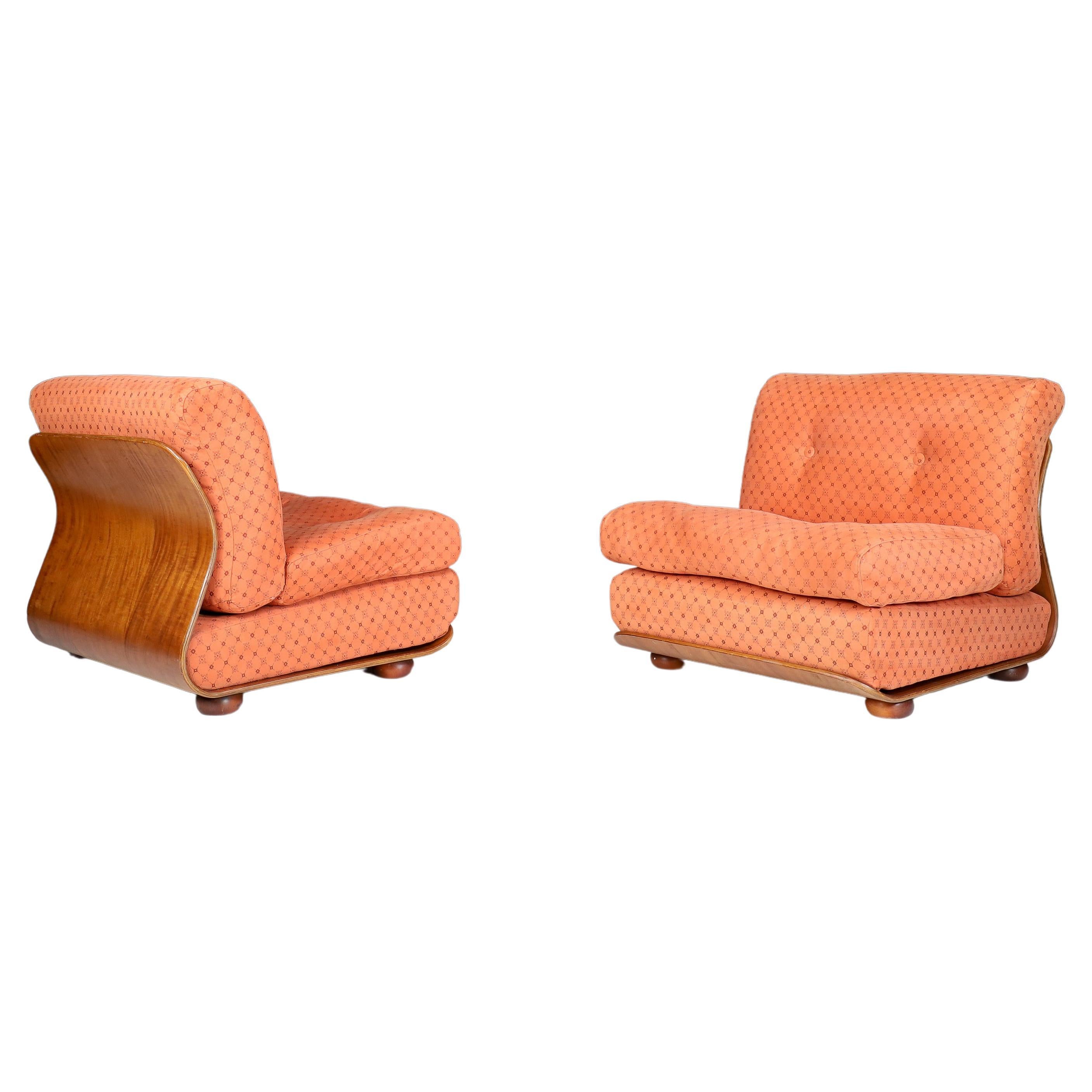 Mid-Century Bentwood Lounge Chairs, Italy 1960s For Sale