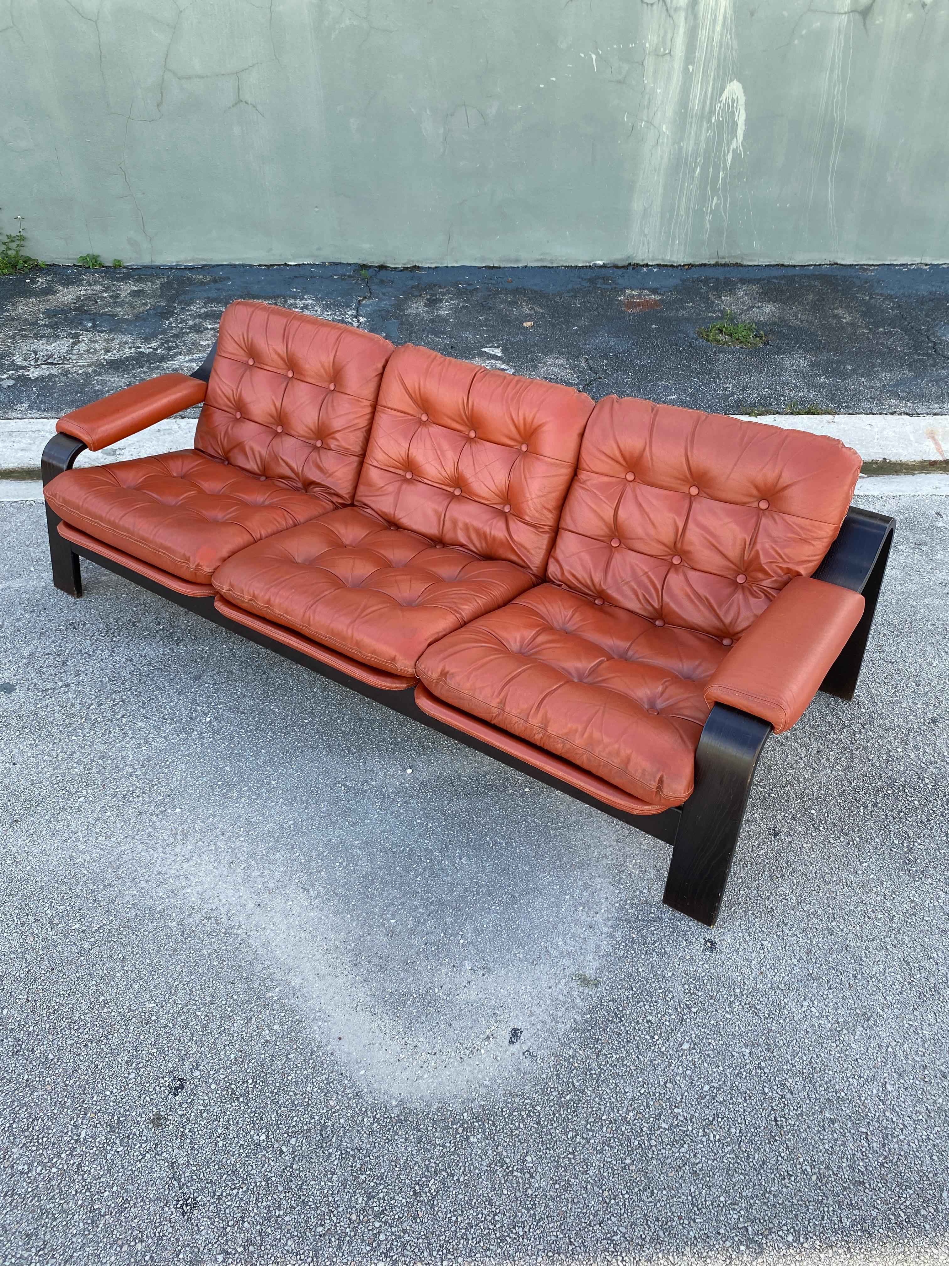 Mid-Century Modern Mid-Century Bentwood Lounge Sofa in the Style of Gotte Mobler