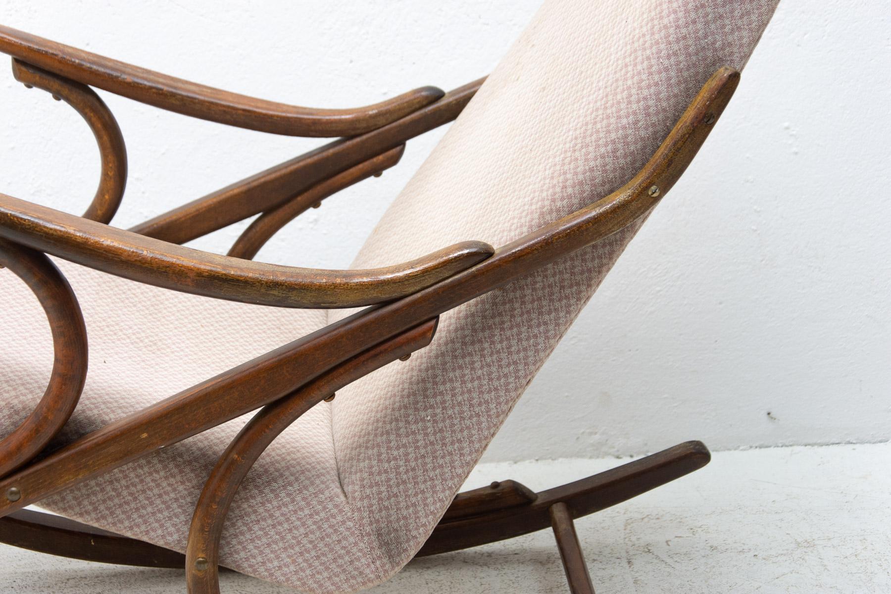 20th Century Mid Century Bentwood Rocking Chair by Ton, Czechoslovakia, 1960's For Sale