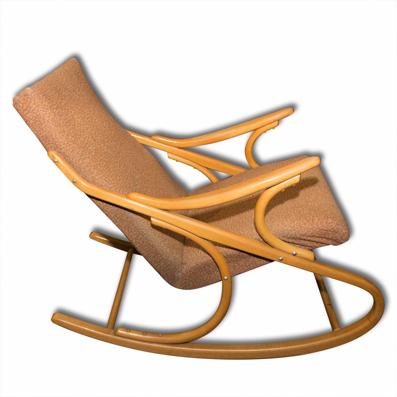 Mid Century Bentwood Rocking Chair, Czechoslovakia, 1960's For Sale 4
