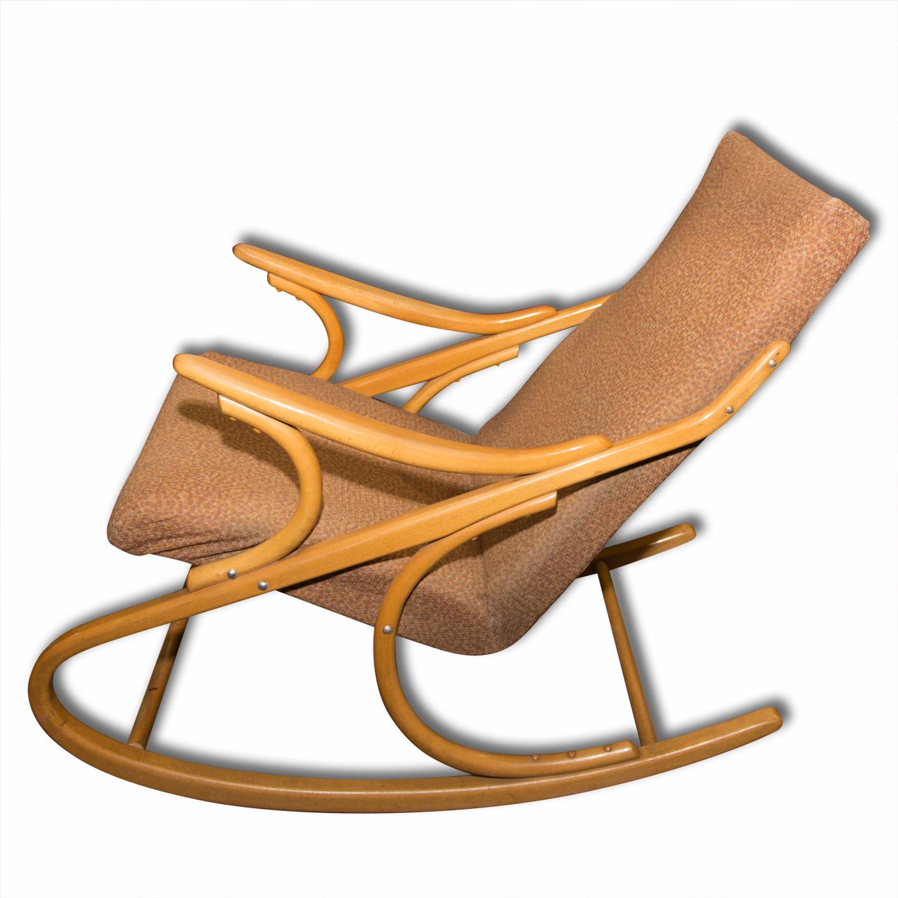 Mid-Century Modern Mid Century Bentwood Rocking Chair, Czechoslovakia, 1960's For Sale