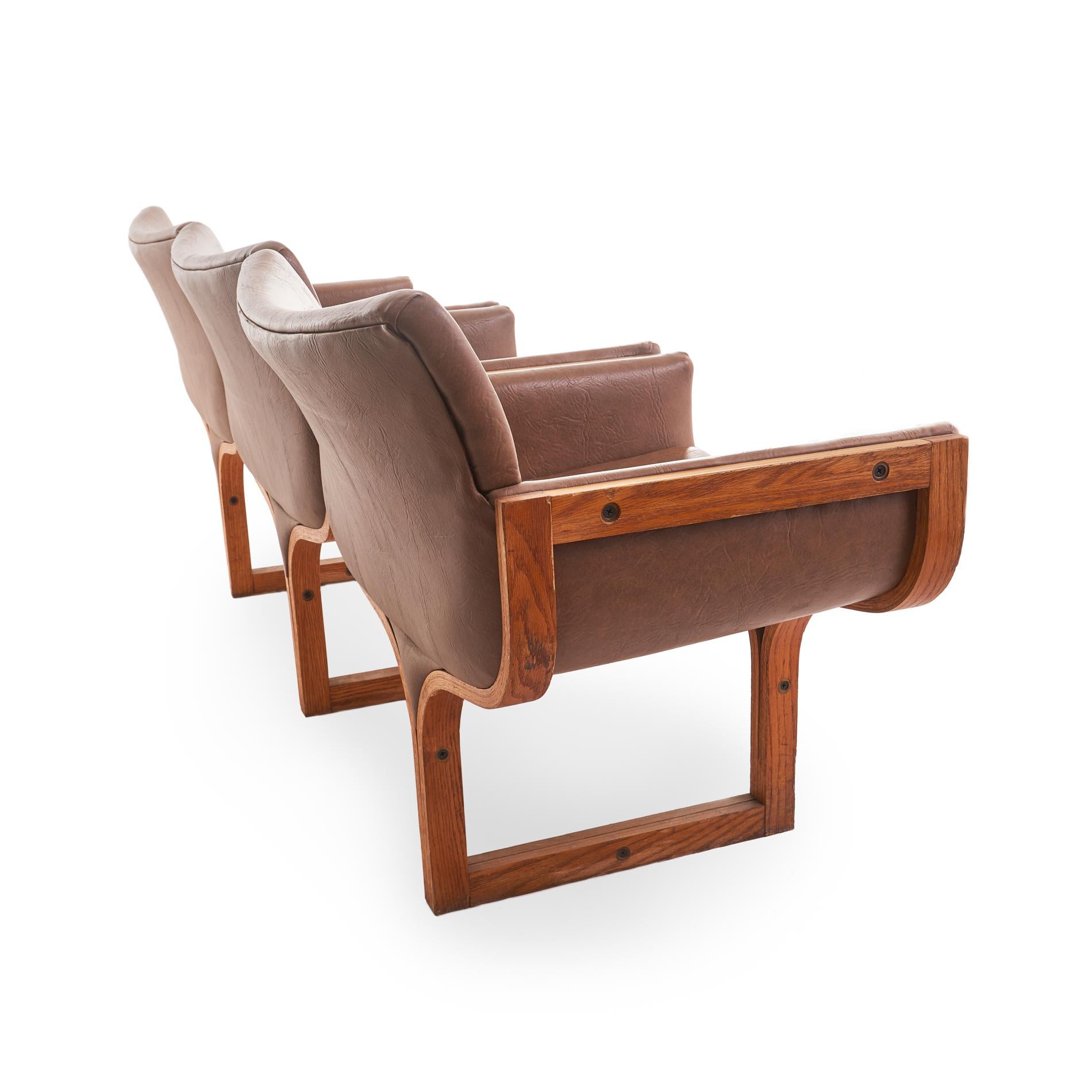 Mid-Century Modern Midcentury Bentwood Sculptural Arthur Umanoff Three-Seat Bench