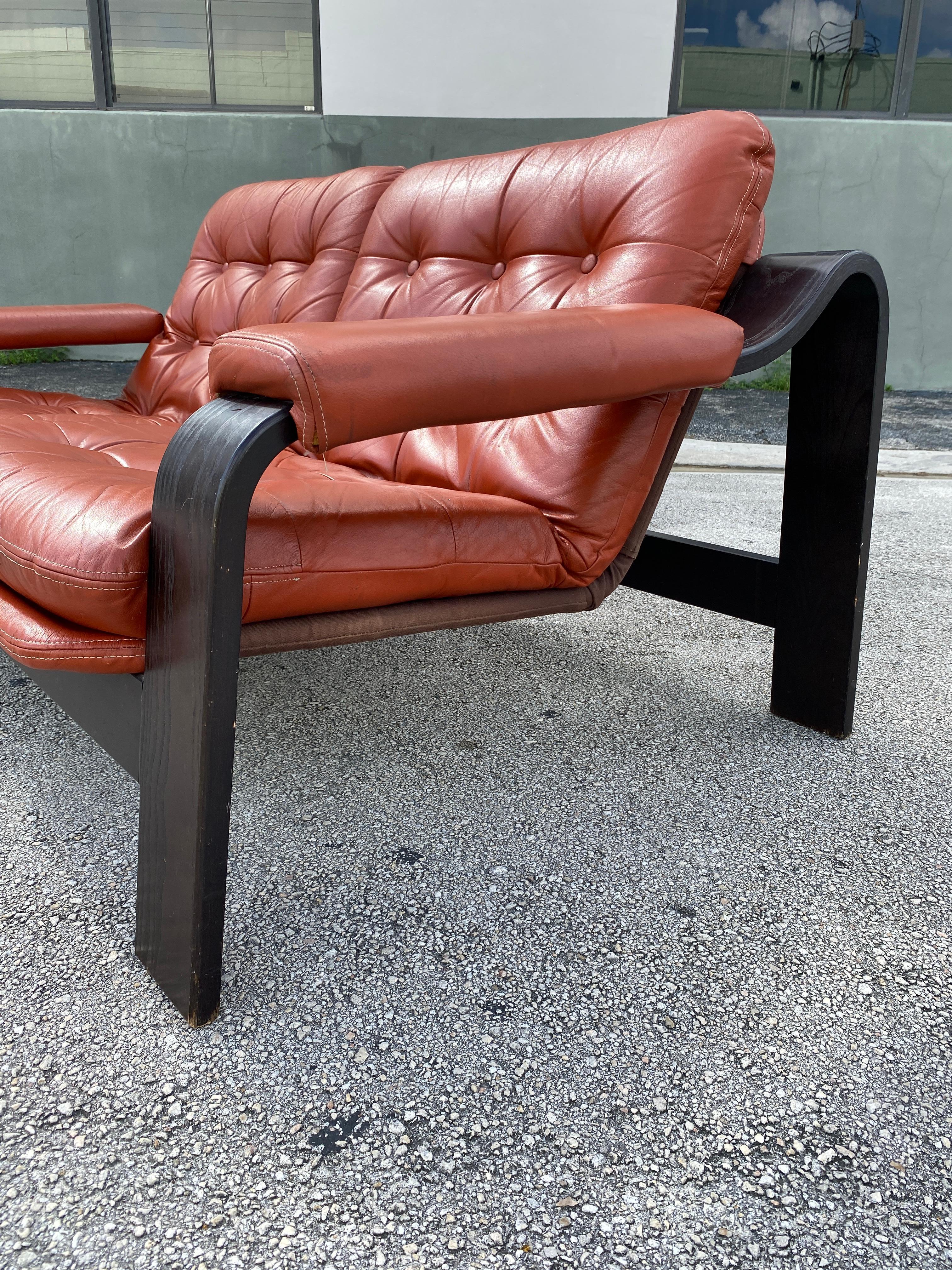 Mid-Century Modern Mid-Century Bentwood Settee in the Style of Gotte Mobler