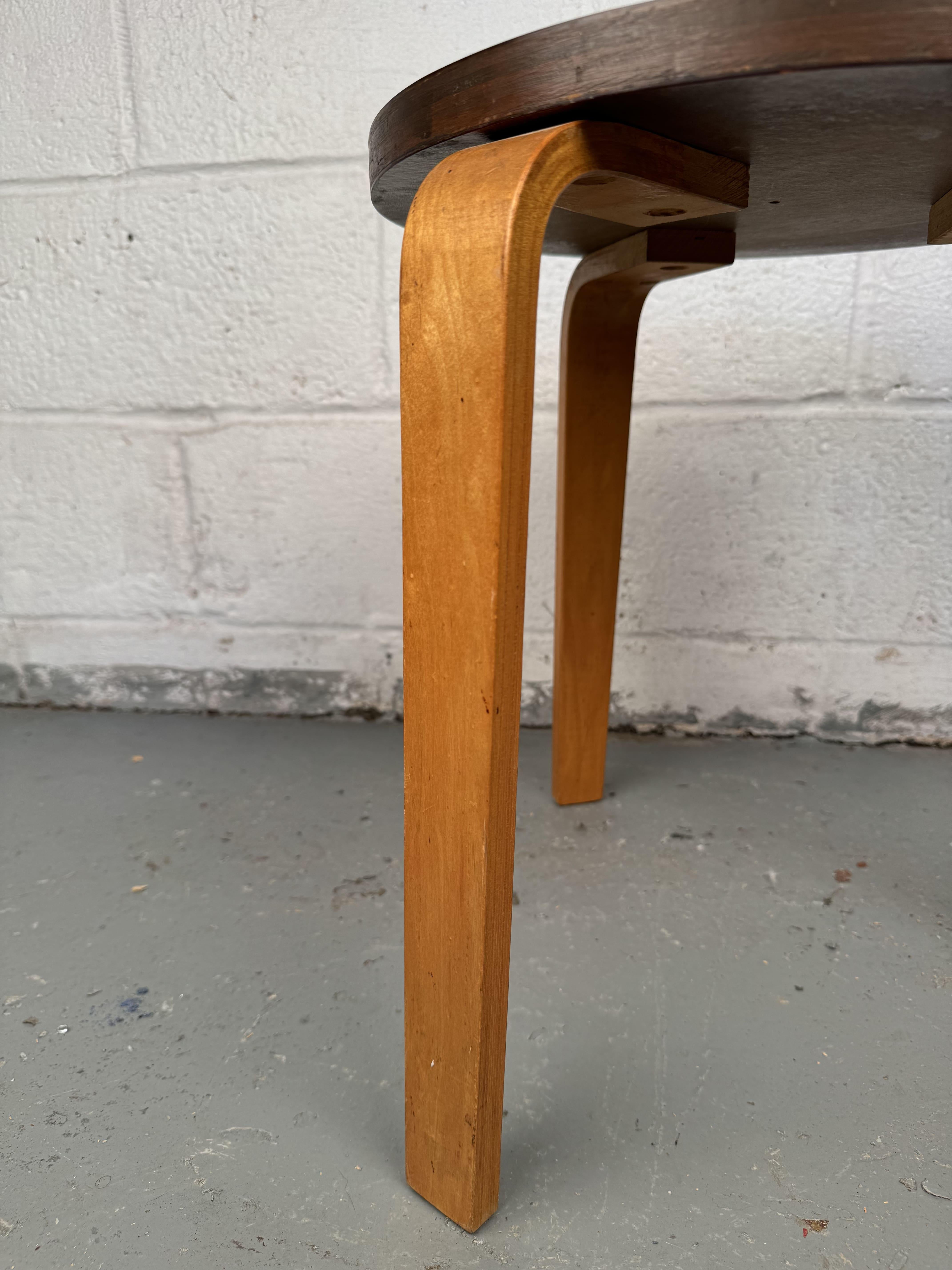 Mid-Century Bentwood Stacking Tables By Alvar Aalto For Sale 4