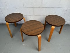 Mid-Century Bentwood Stacking Tables By Alvar Aalto