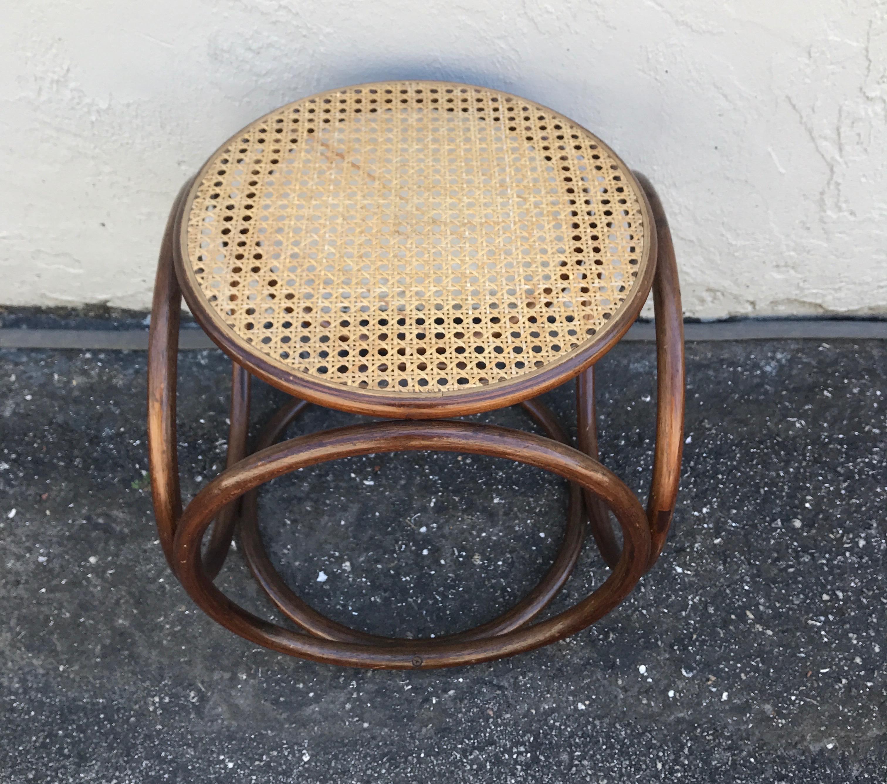 Austrian Mid Century Bentwood Stool Attributed to Michael Thonet