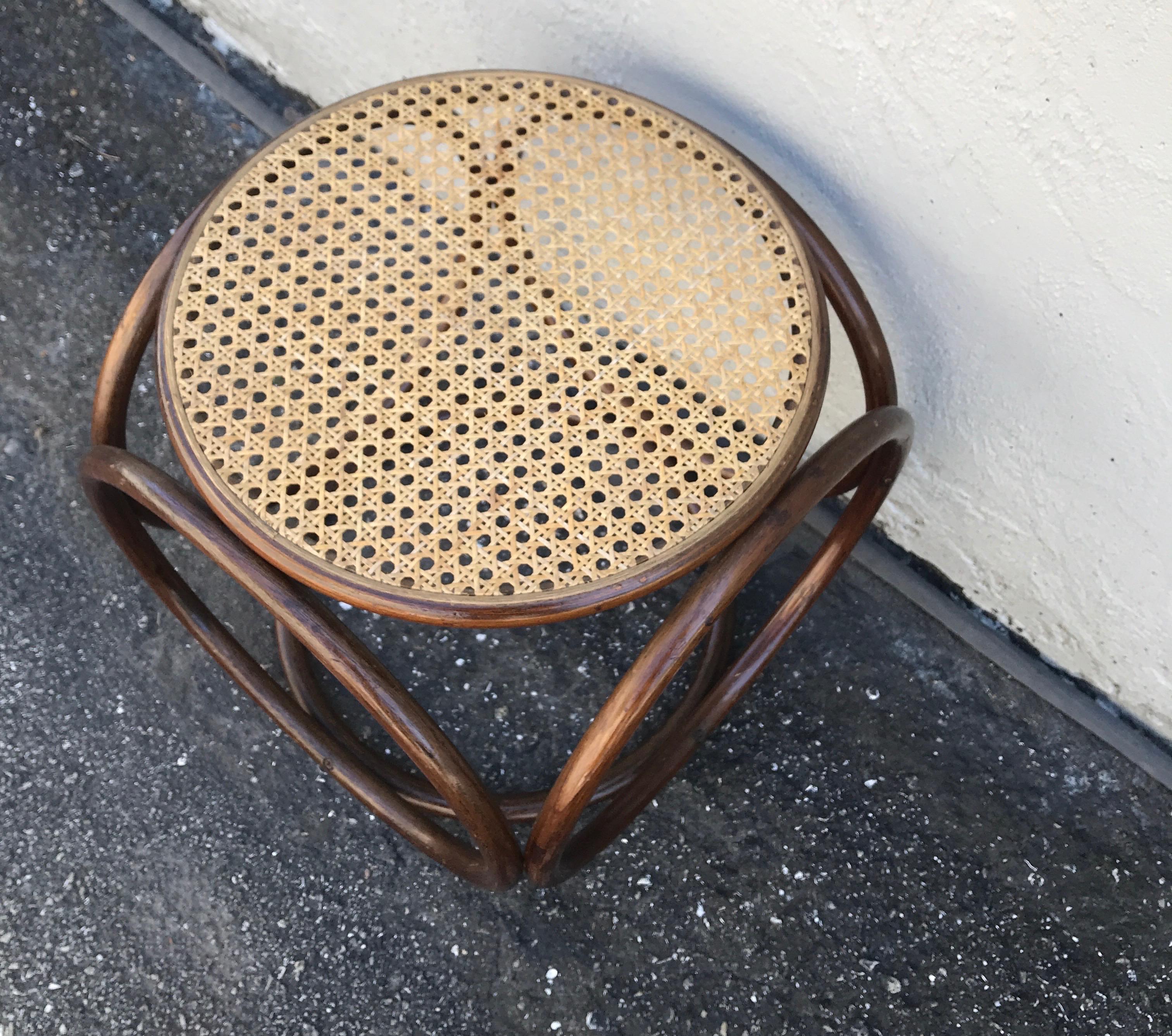Mid Century Bentwood Stool Attributed to Michael Thonet 1