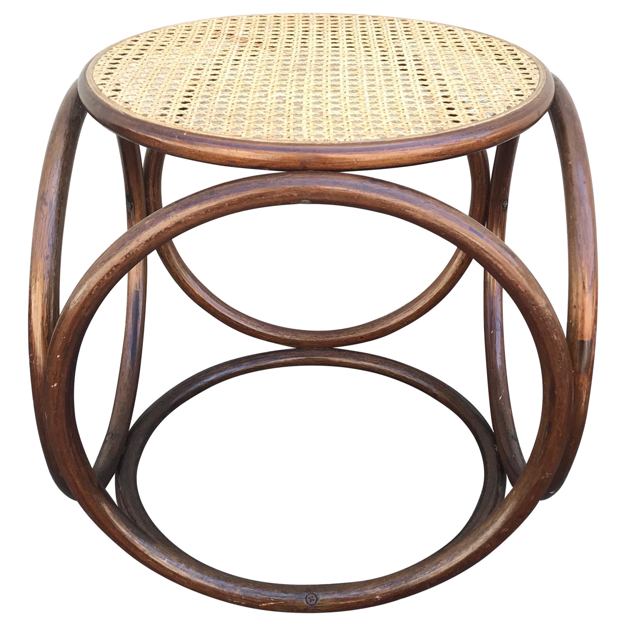 Mid Century Bentwood Stool Attributed to Michael Thonet