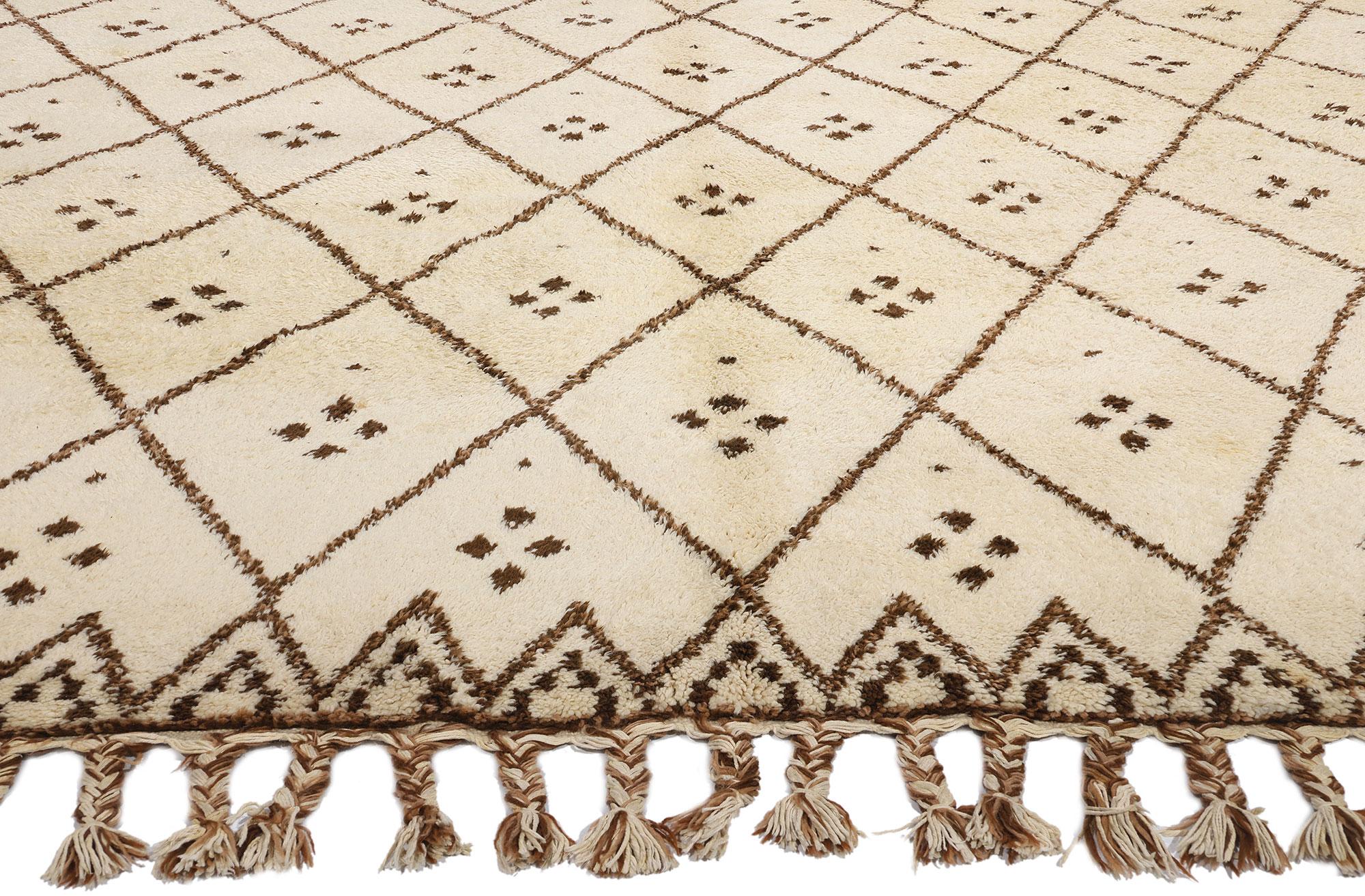 Alfombra bereber marroquí Beni Ourain de 1970 con estilo moderno Marroquí en venta