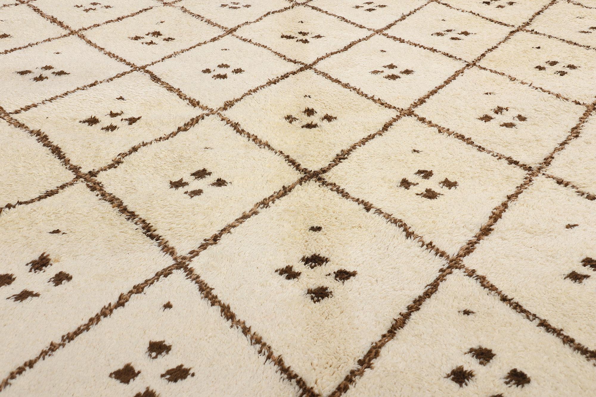 Alfombra bereber marroquí Beni Ourain de 1970 con estilo moderno Anudado a mano en venta