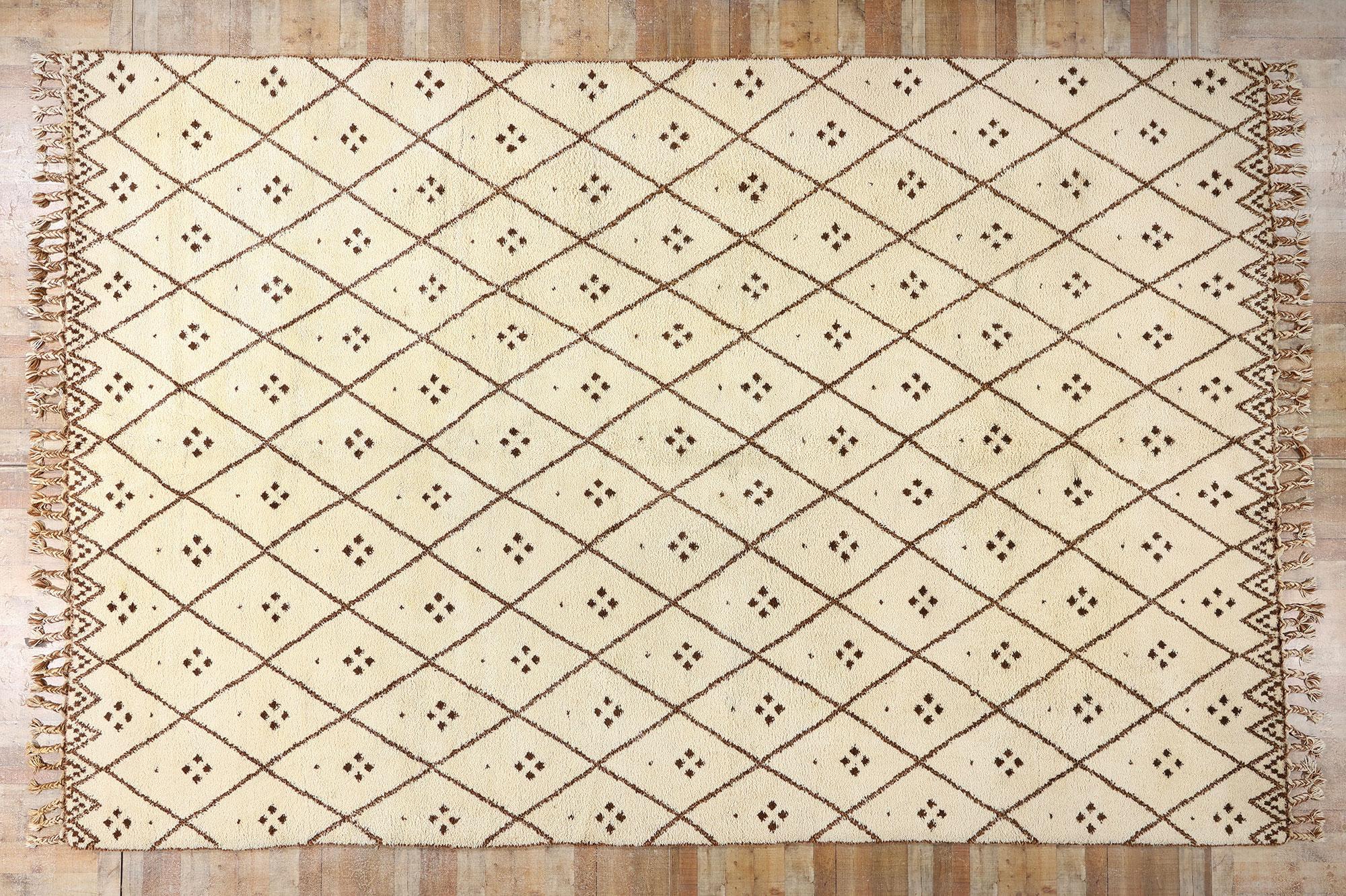 Alfombra bereber marroquí Beni Ourain de 1970 con estilo moderno en venta 1