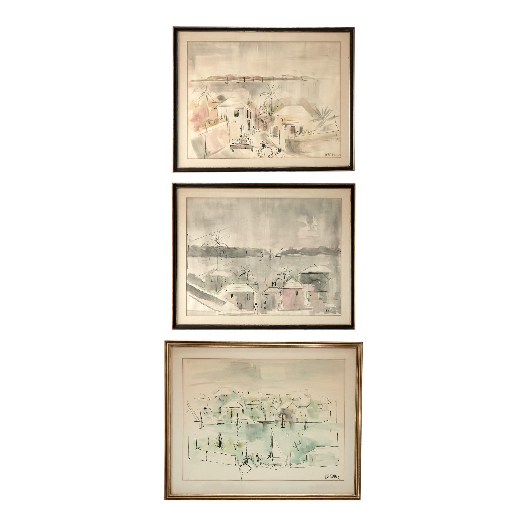 Aquarelle bermudienne du milieu du siècle dernier d'Alfred Birdsey en vente 2