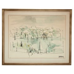 Mid Century Bermudian Watercolor by Alfred Birdsey