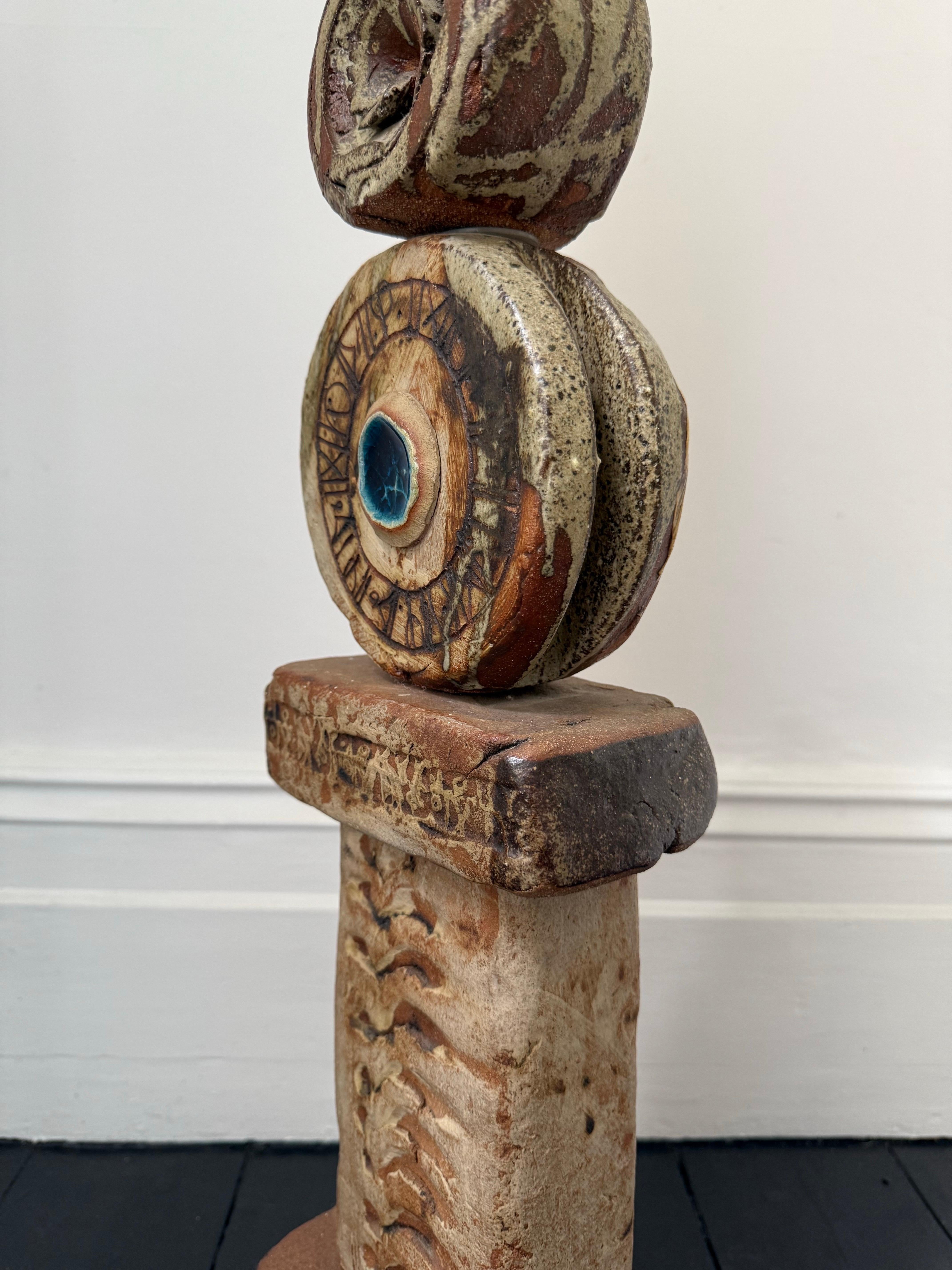 Lámpara TOTEM de cerámica de mediados de siglo Bernard Rooke Studio Tonos naturales, Inglaterra en venta 4