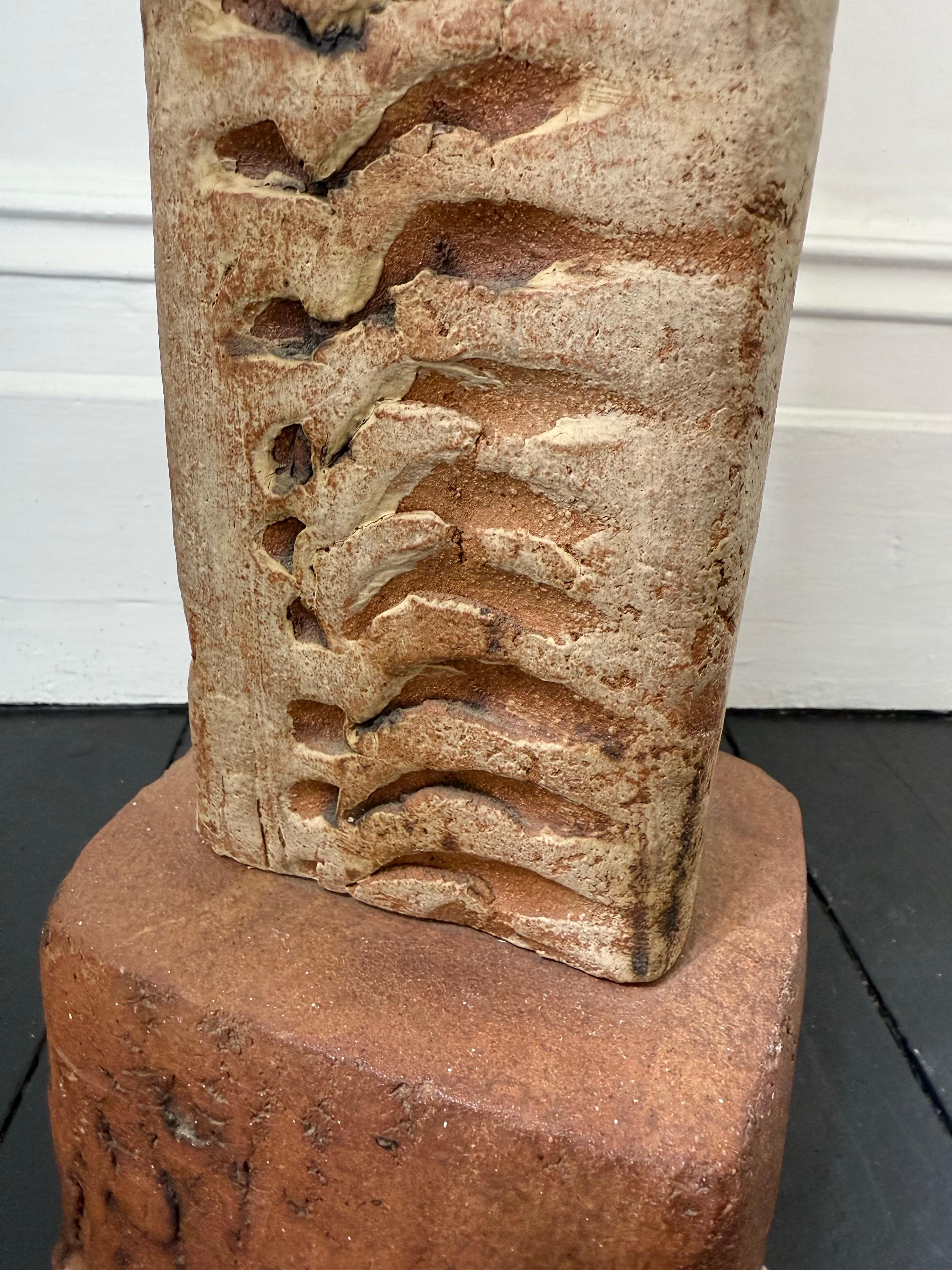 Lámpara TOTEM de cerámica de mediados de siglo Bernard Rooke Studio Tonos naturales, Inglaterra en venta 7