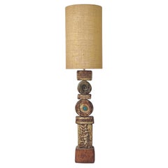 Mid-Century Bernard Rooke Studio Ceramic TOTEM Lamp Natural Tones, England