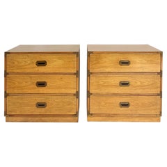 Mid-century Bernhardt Pecan Campaign Bachelor's Chests, a Pair