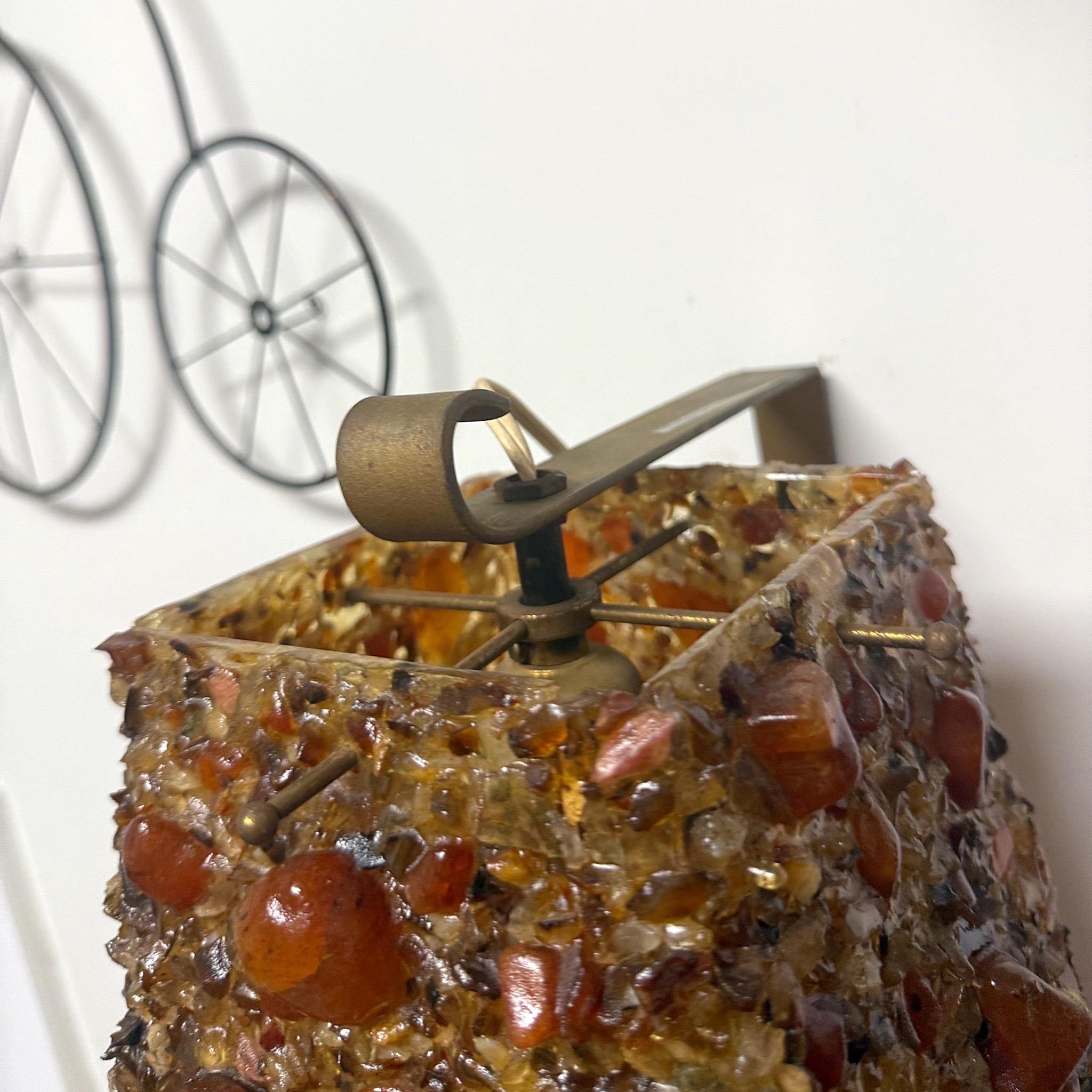 Mid-Century Bespoke Resin and Stone Sconces, a Pair For Sale 3