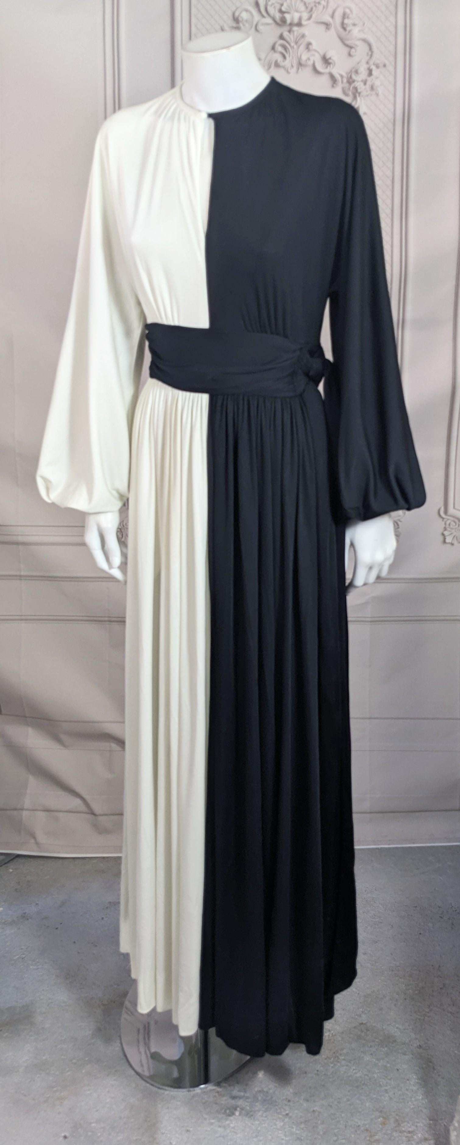 Mid Century Bi Color Jersey Gown For Sale 5