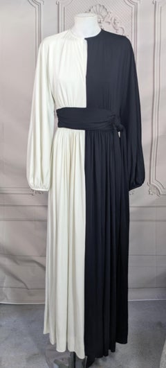 Mid Century Bi Color Jersey Gown