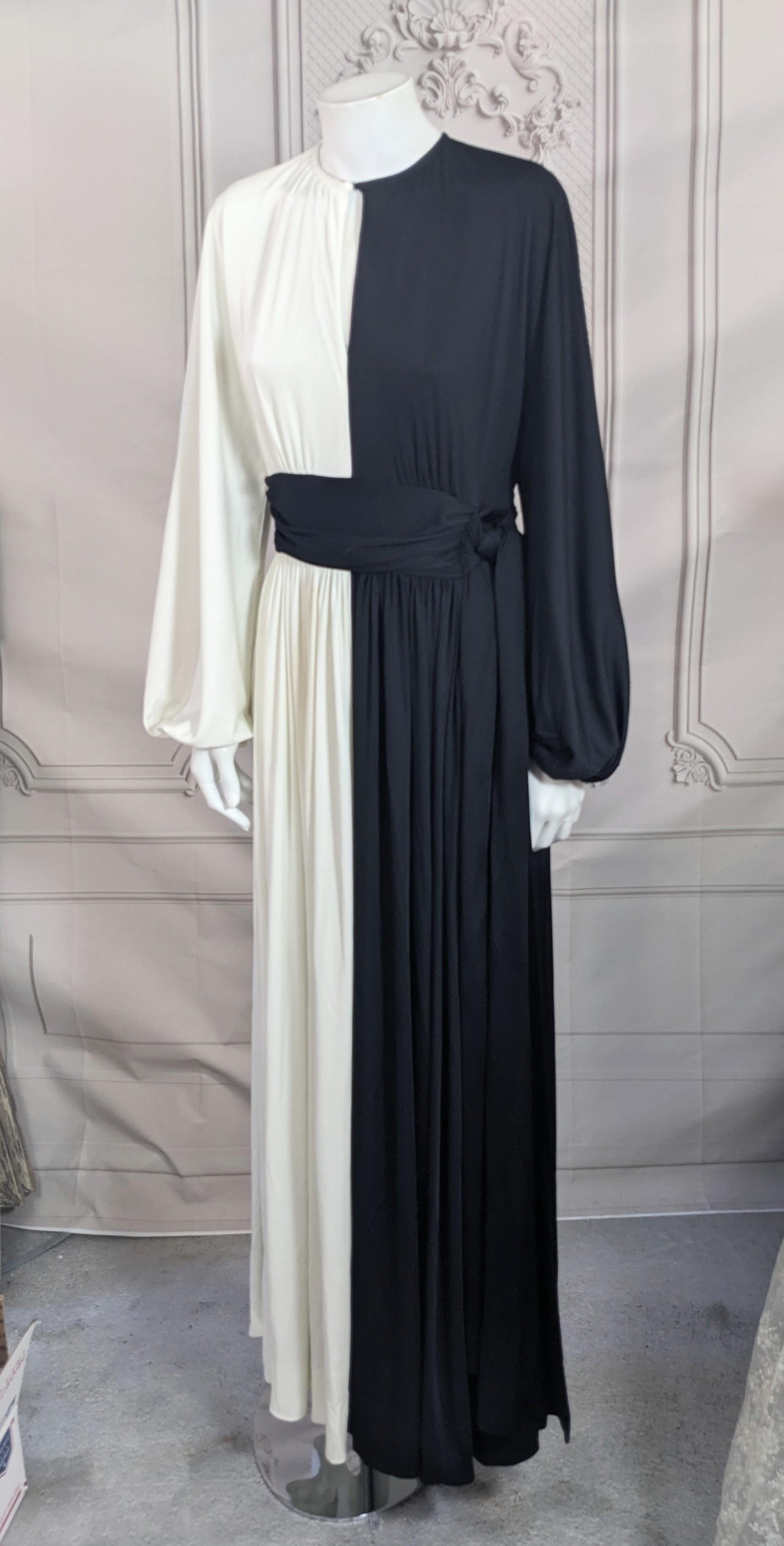 Women's or Men's Mid Century Bi Color Jersey Gown For Sale