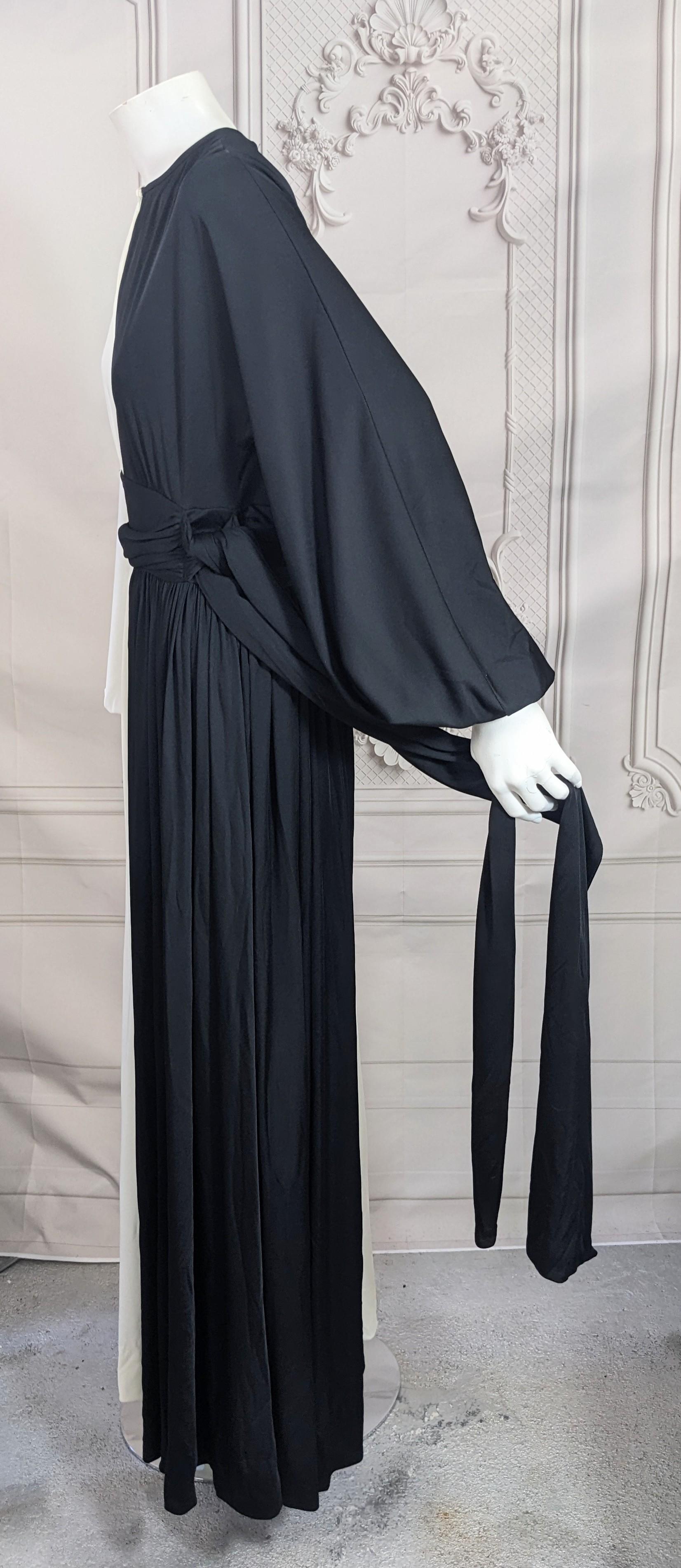 Mid Century Bi Color Jersey Gown For Sale 2