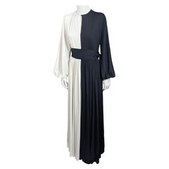 Vintage Mid Century Bi Color Jersey Gown
