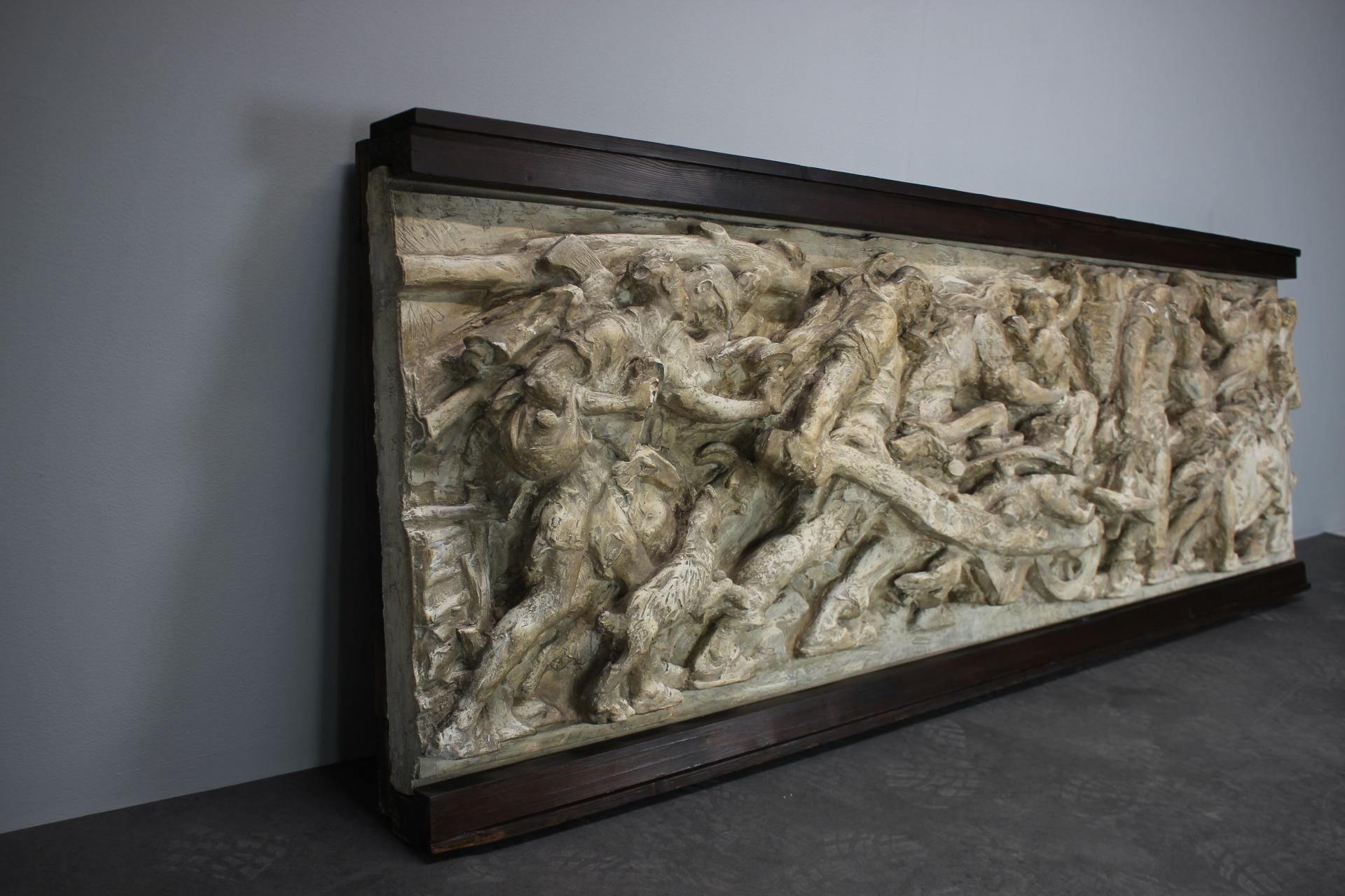 - Mid-Century 3D Picture by F.F. Novák, 1941, Czechoslovakia,
- made of plaster, paper and wood frame,
- in original good condition.