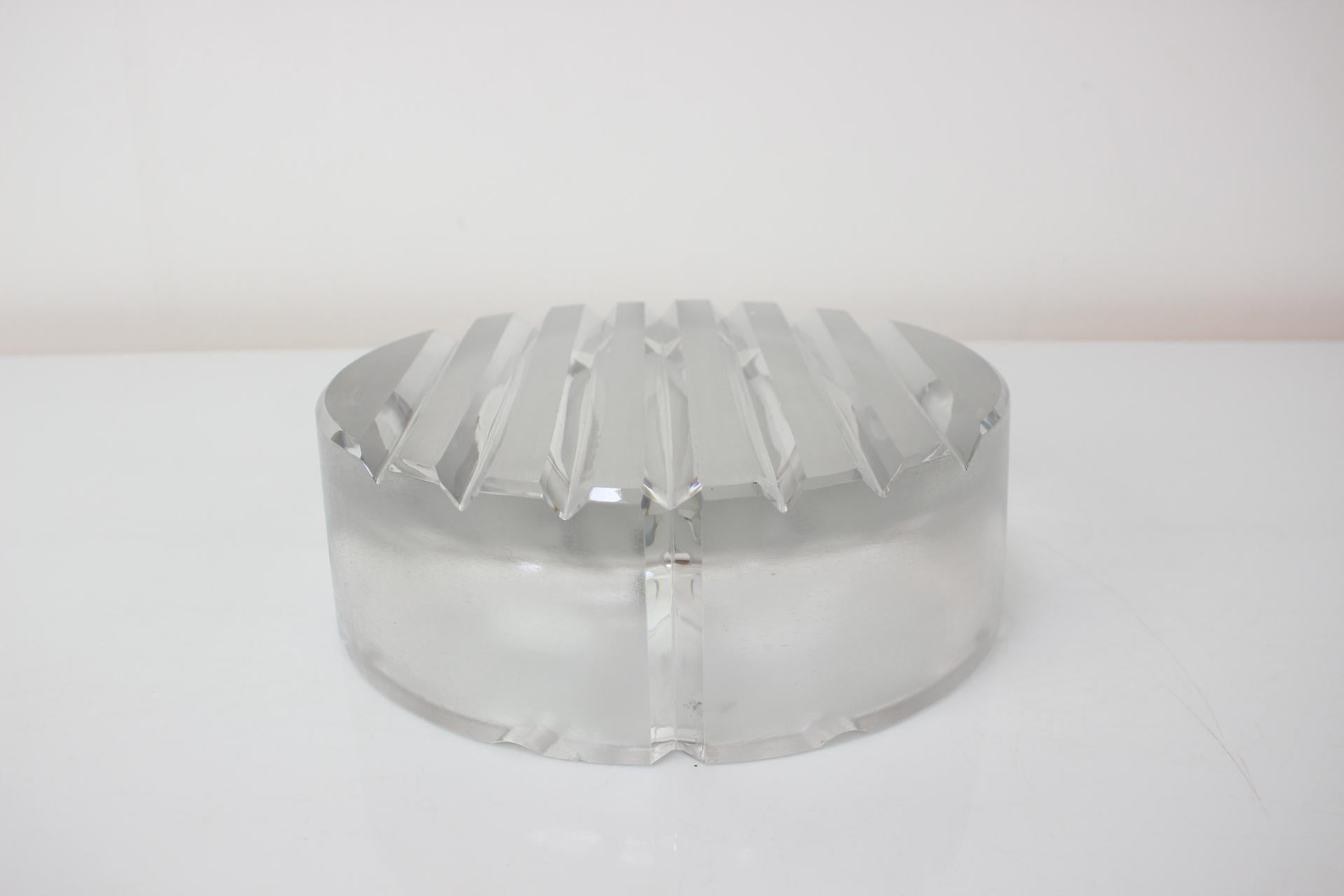 Mid-Century Big Ashtray by Bohemia Glass, 1970's In Good Condition For Sale In Praha, CZ
