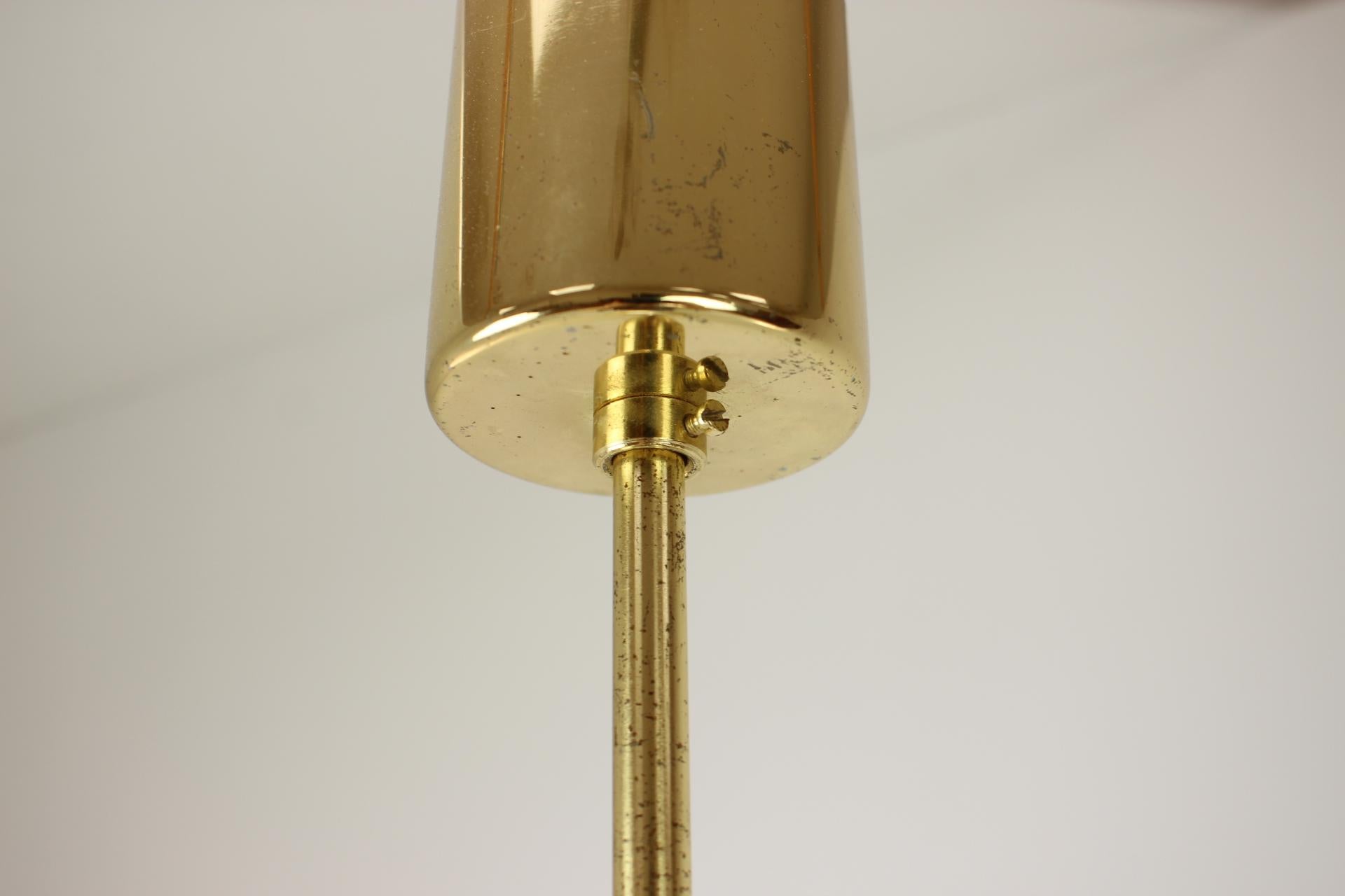 Czech Mid-Century Big Brass Pendant/Kamenický Šenov, 1970's For Sale