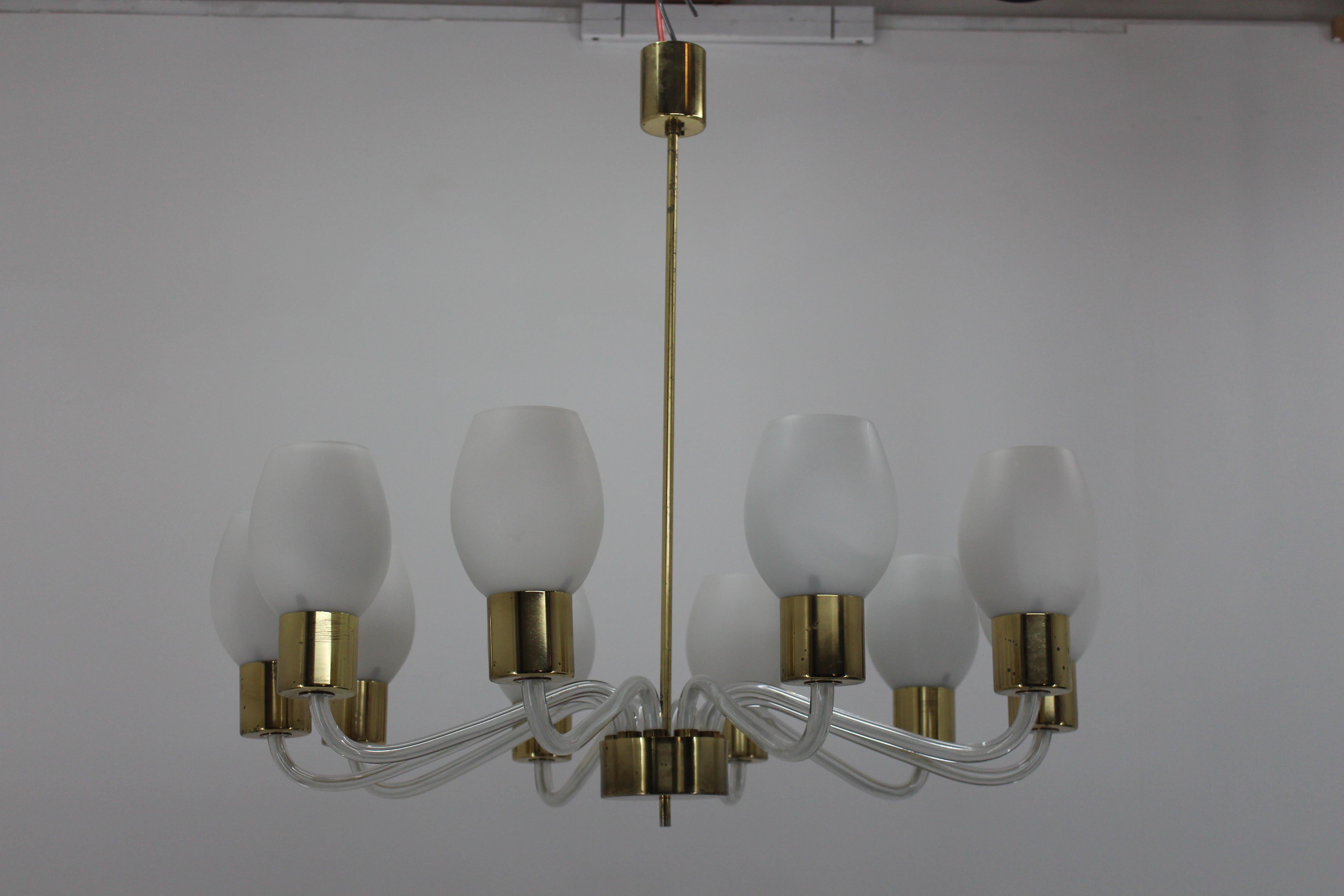 Czech Midcentury Big Chandelier by Kamenický Šenov, 1960s For Sale