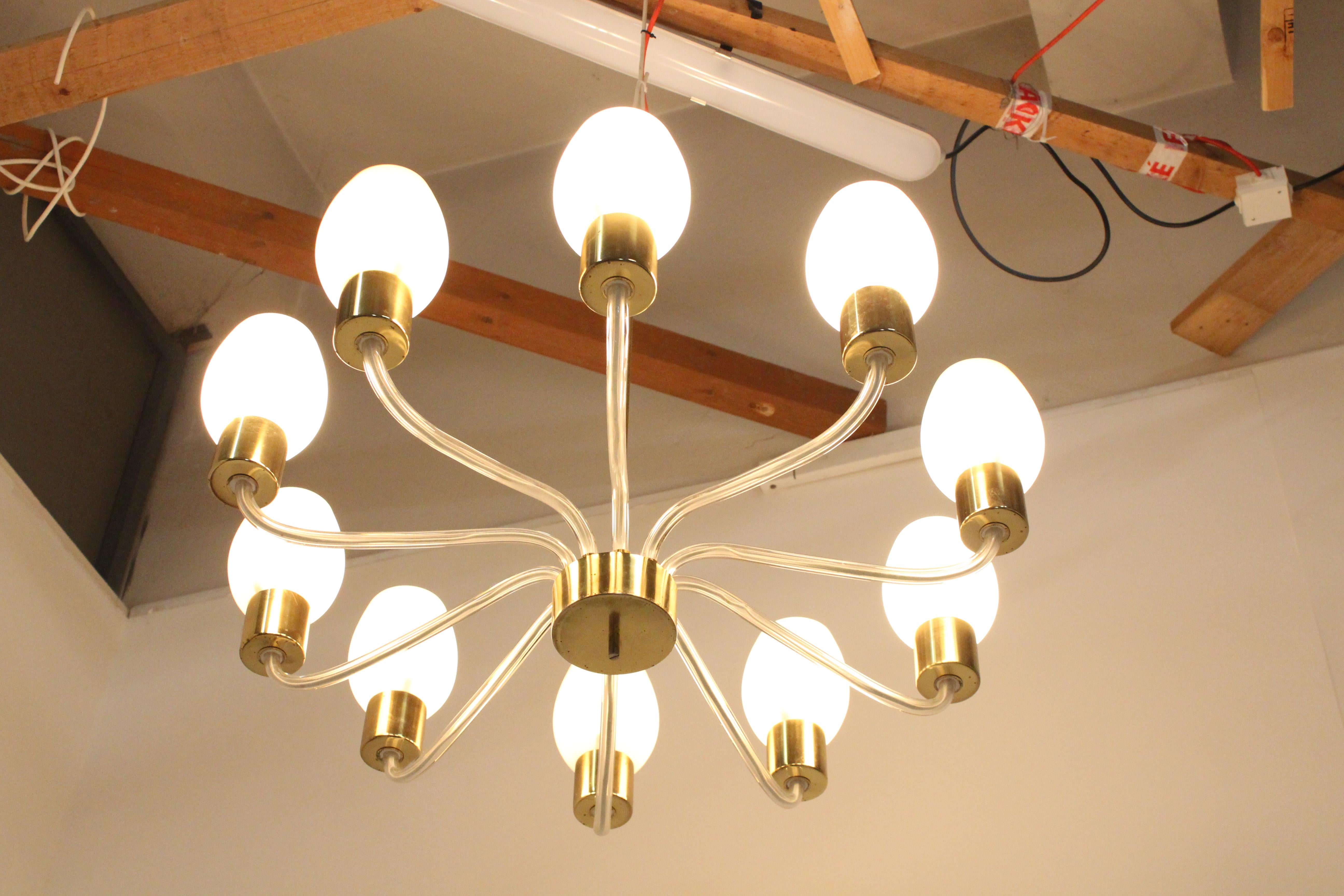 Mid-20th Century Midcentury Big Chandelier by Kamenický Šenov, 1960s For Sale