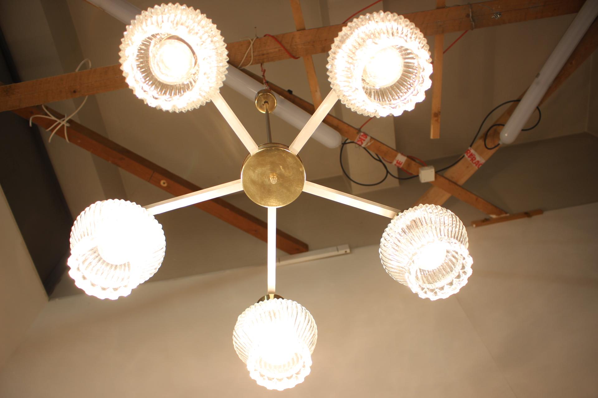 Late 20th Century Midcentury Big Chandelier/ Kamenicky Senov, 1970s For Sale