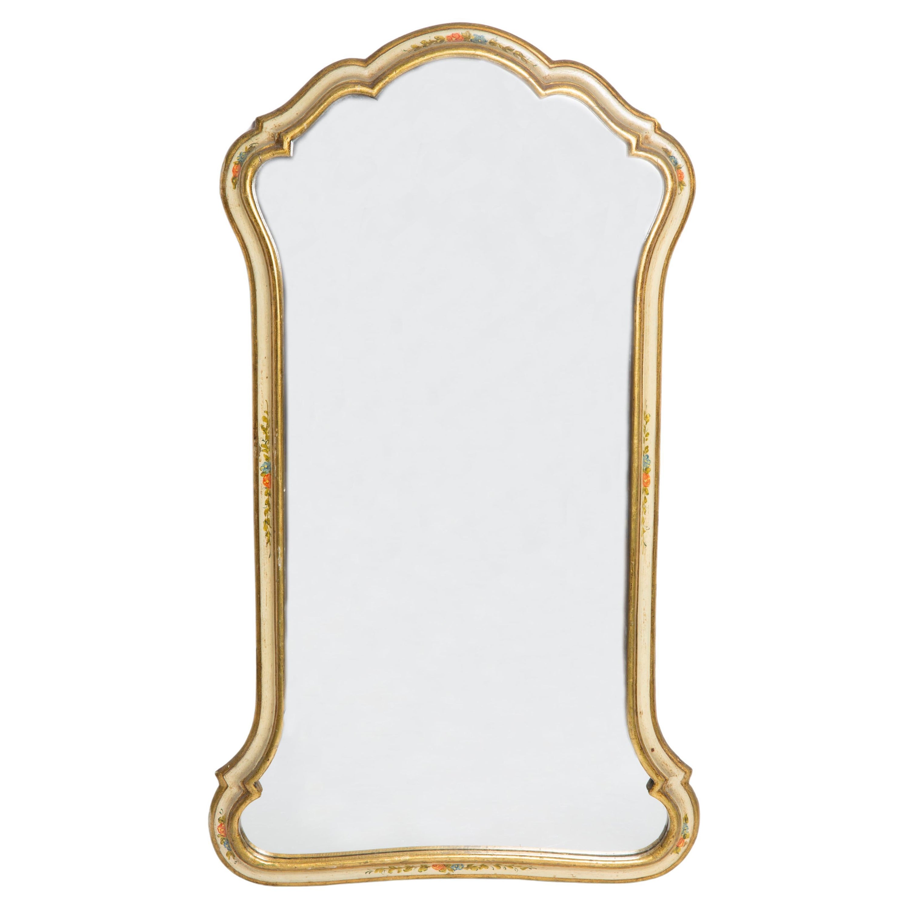 Miroir Decorative Mid Century Big Wood Original Glass Patina, Italie, années 1960