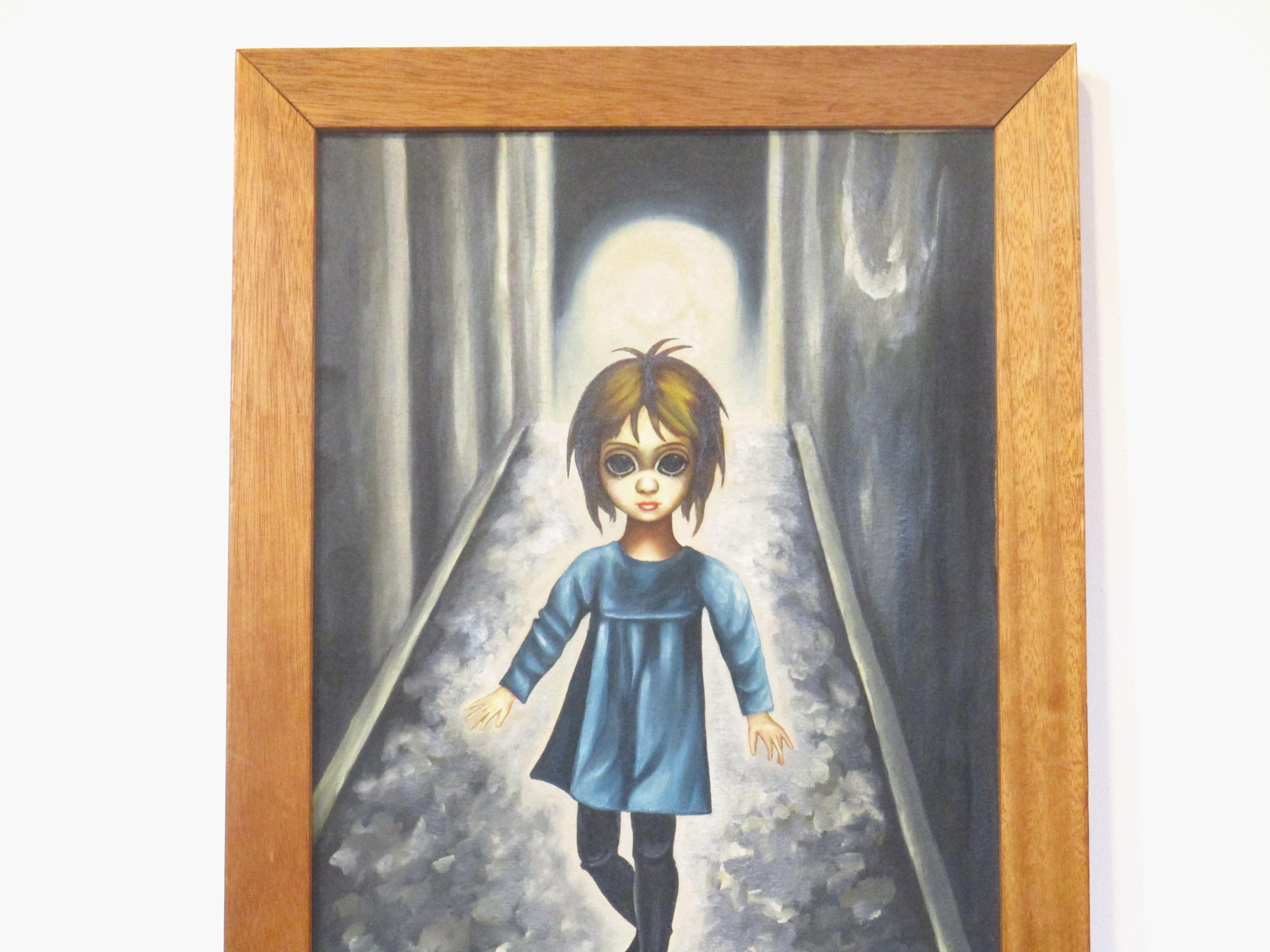 Mid Century Big Eyes Painting in the manner of Margaret Keane   For Sale 4