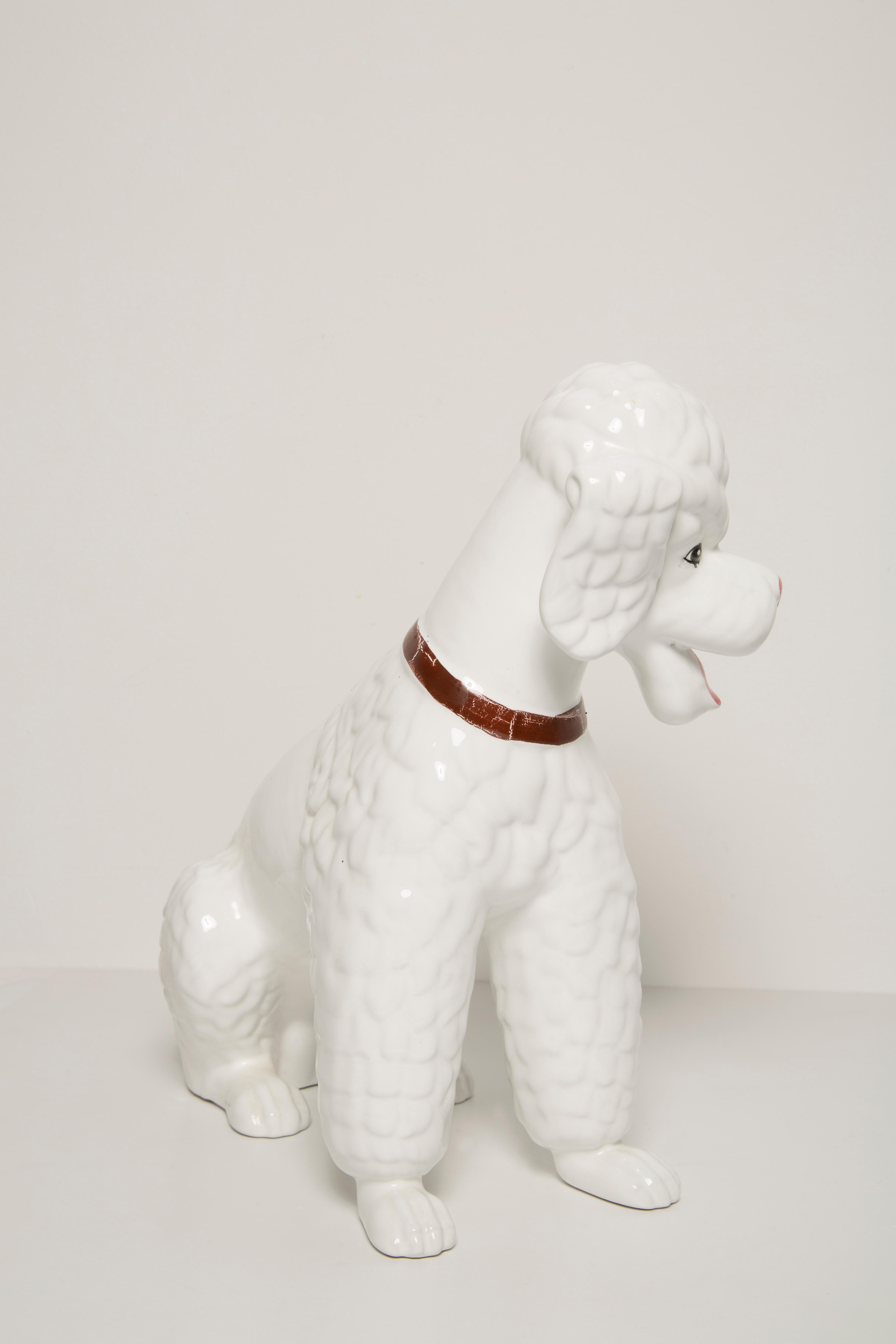 Escultura de perro caniche blanco Big King de mediados de siglo, Italia, años 60 en venta 3