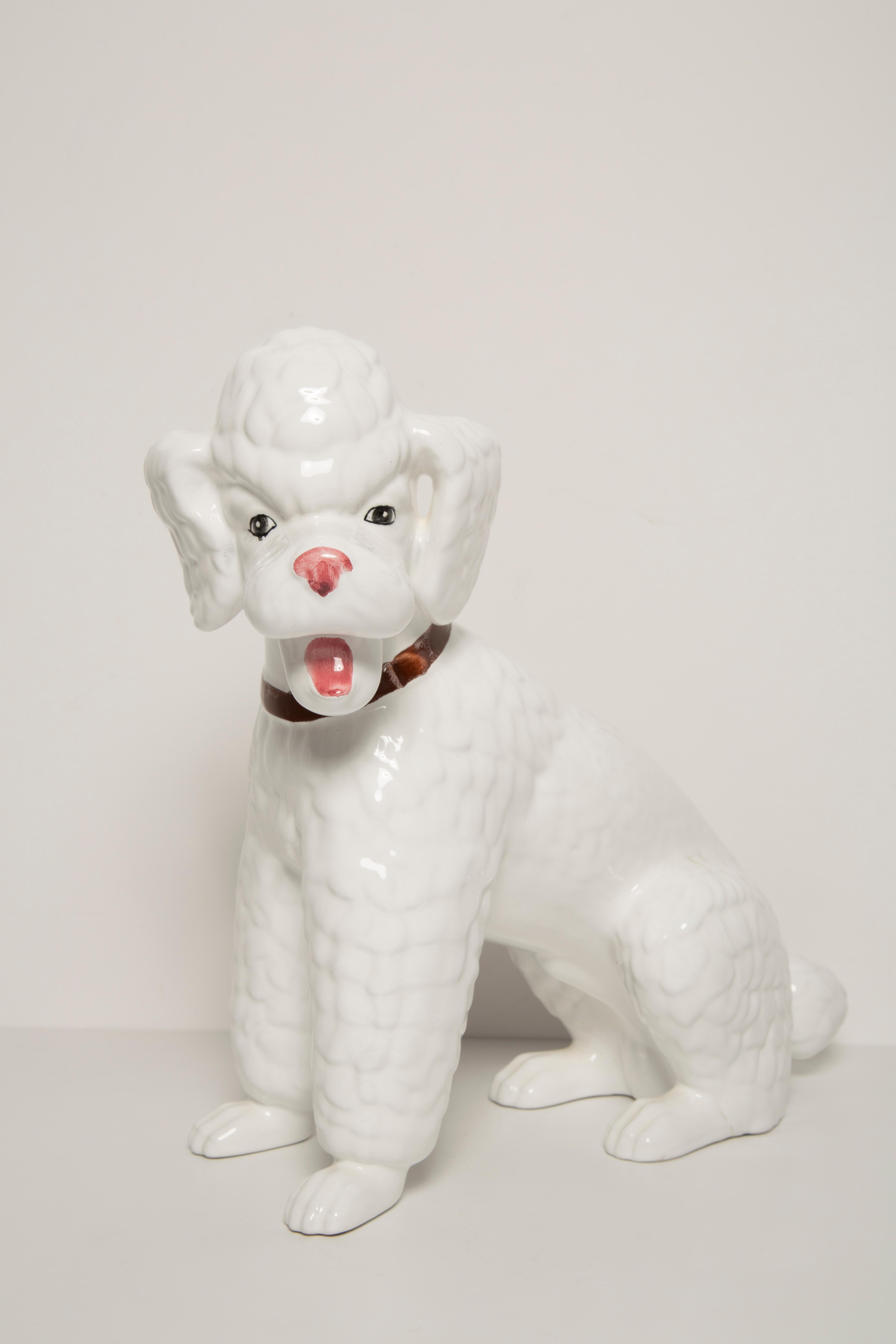 Big King Weiße Pudel-Hunde-Skulptur aus der Mitte des Jahrhunderts, Italien, 1960er Jahre (Moderne der Mitte des Jahrhunderts) im Angebot