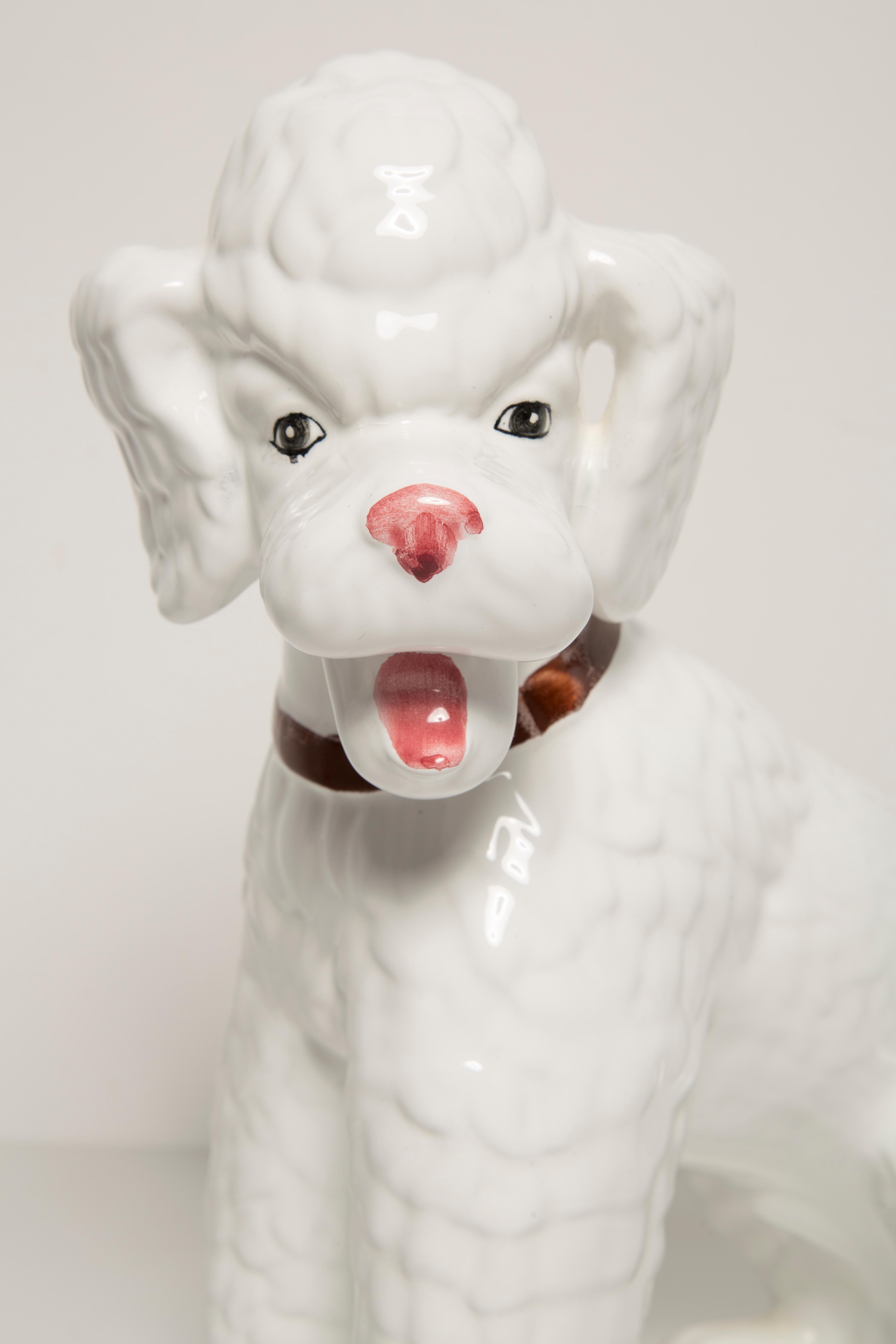 Italian Mid Century Big King White Poodle Dog Sculpture, Italy, 1960s For Sale