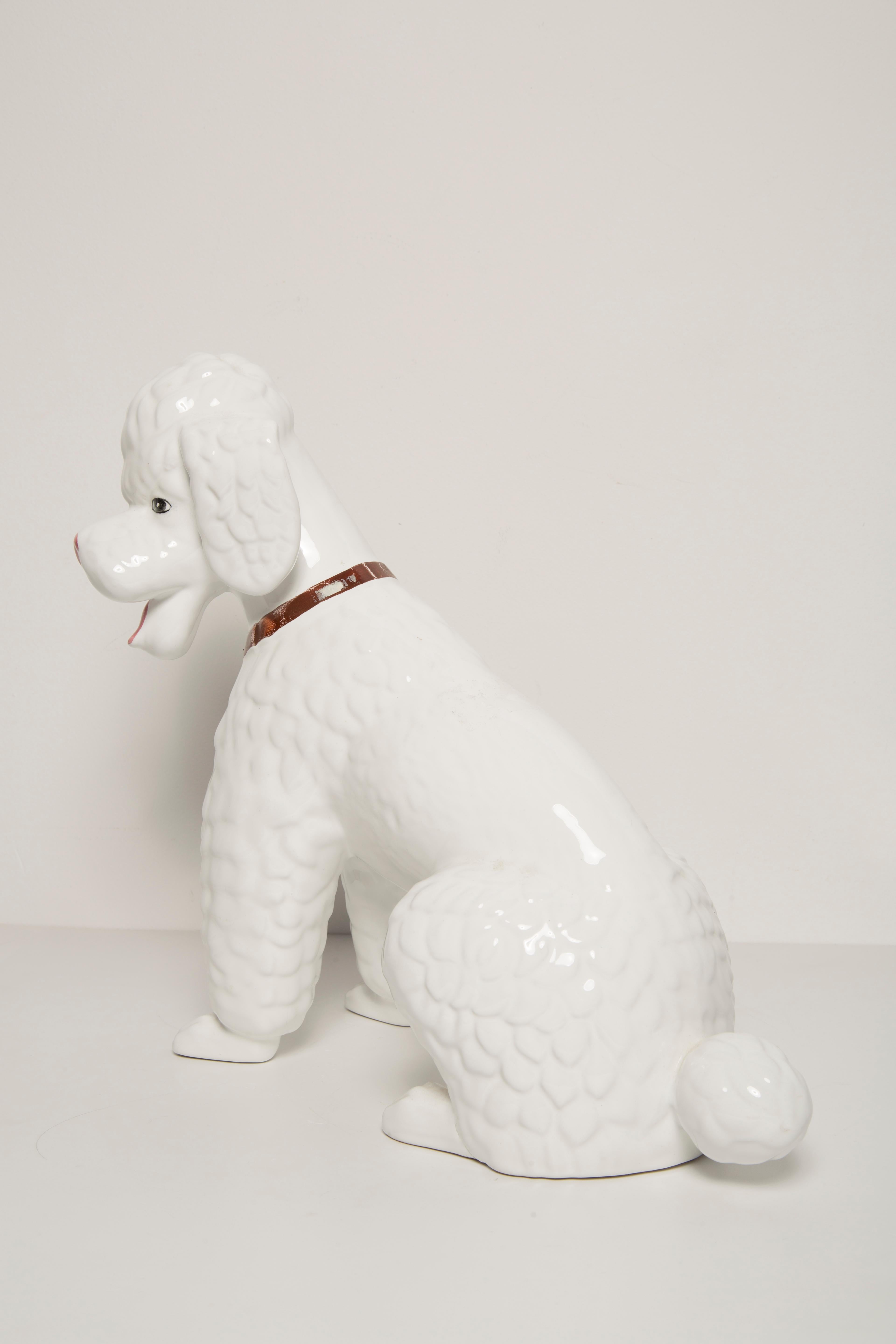 Big King Weiße Pudel-Hunde-Skulptur aus der Mitte des Jahrhunderts, Italien, 1960er Jahre im Angebot 1
