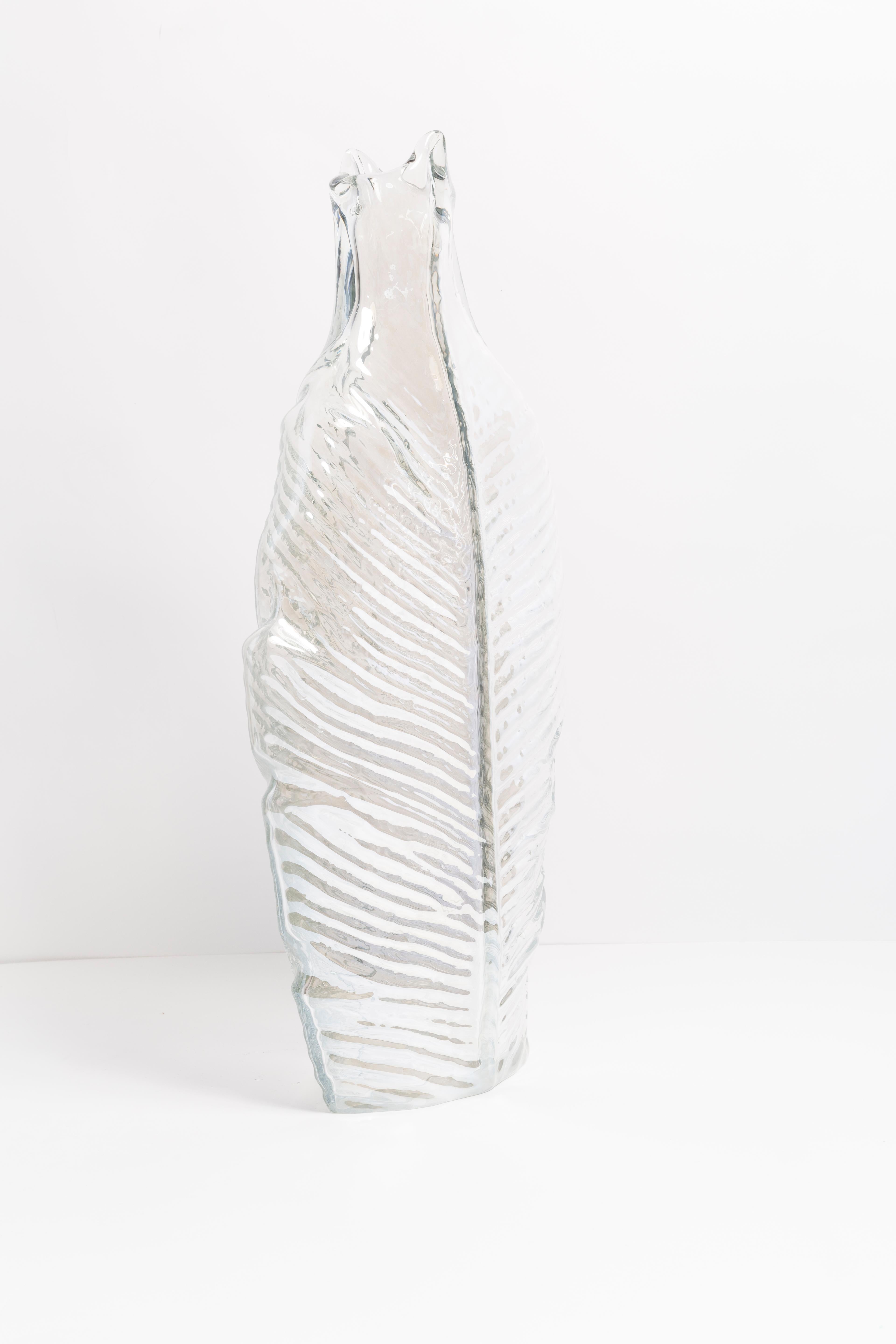 20th Century Mid Century Big Leaf Transparent Vase, Italy, 1960s For Sale