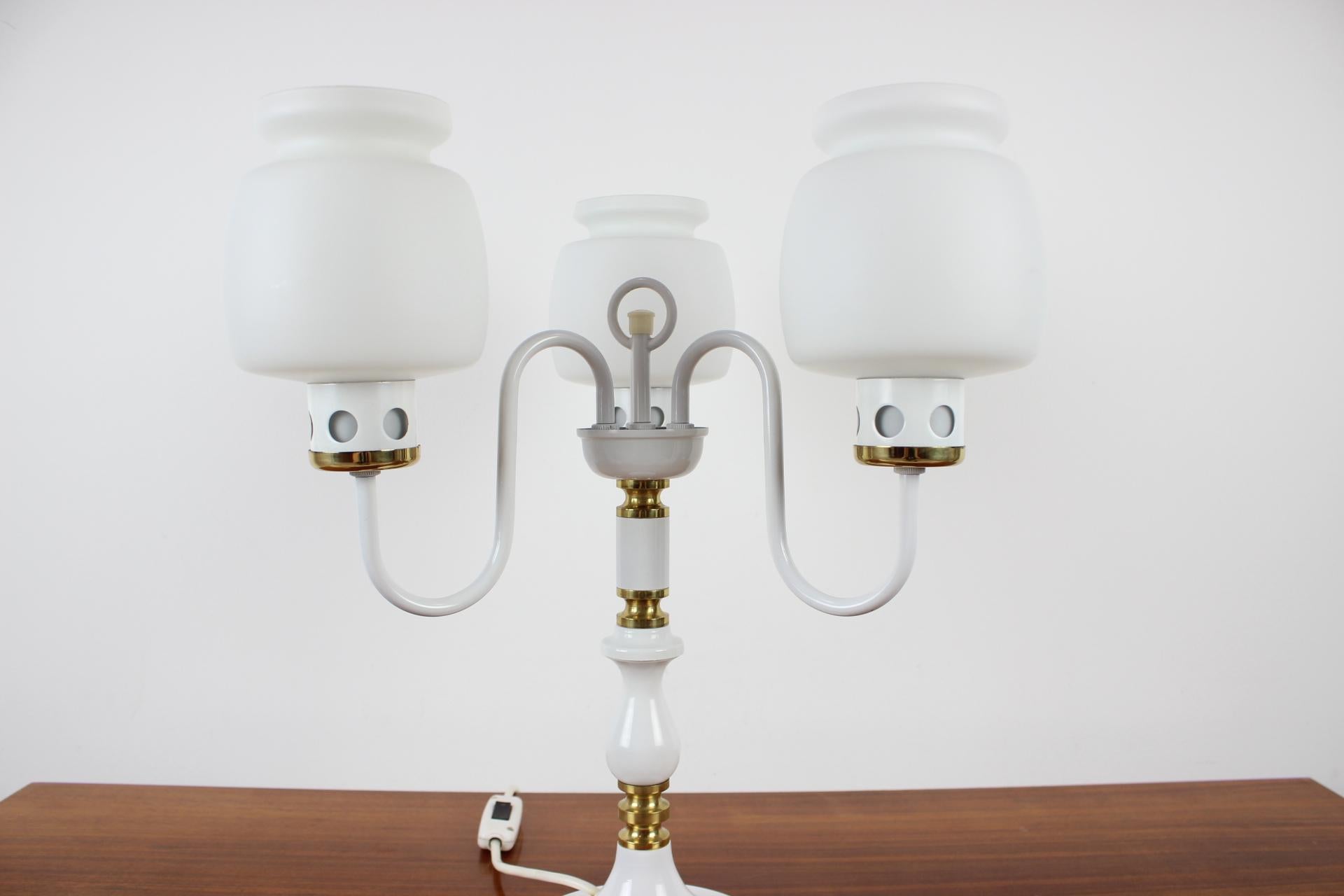 Metal Mid-Century Big Table Lamp/ Drukov Up to 2 Pieces, 1970's For Sale