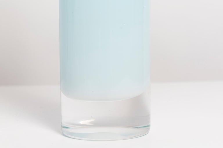 Mid Century Big Vintage Blue and White Ombre Vase, Poland, 1960s For