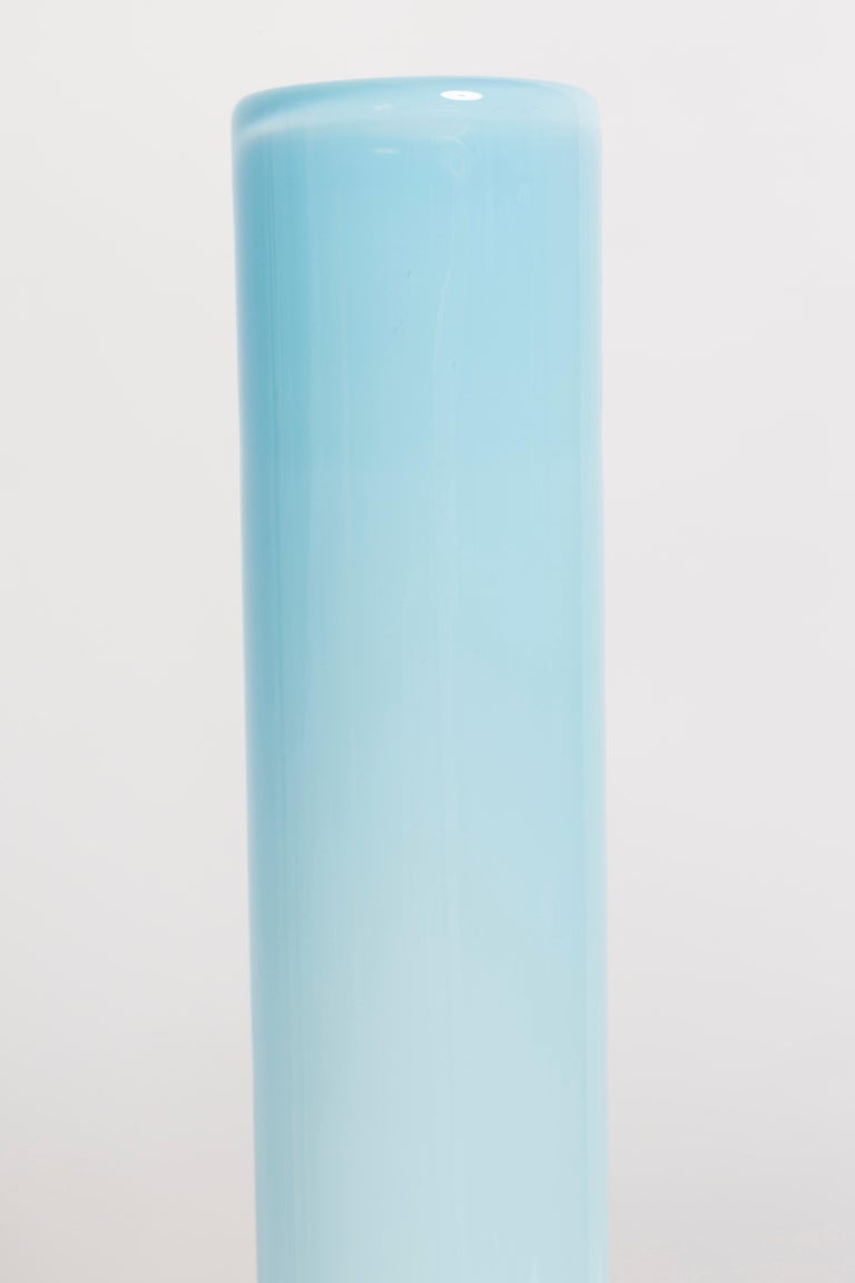 Mid Century Big Vintage Blue and White Ombre Vase, Poland, 1960s For