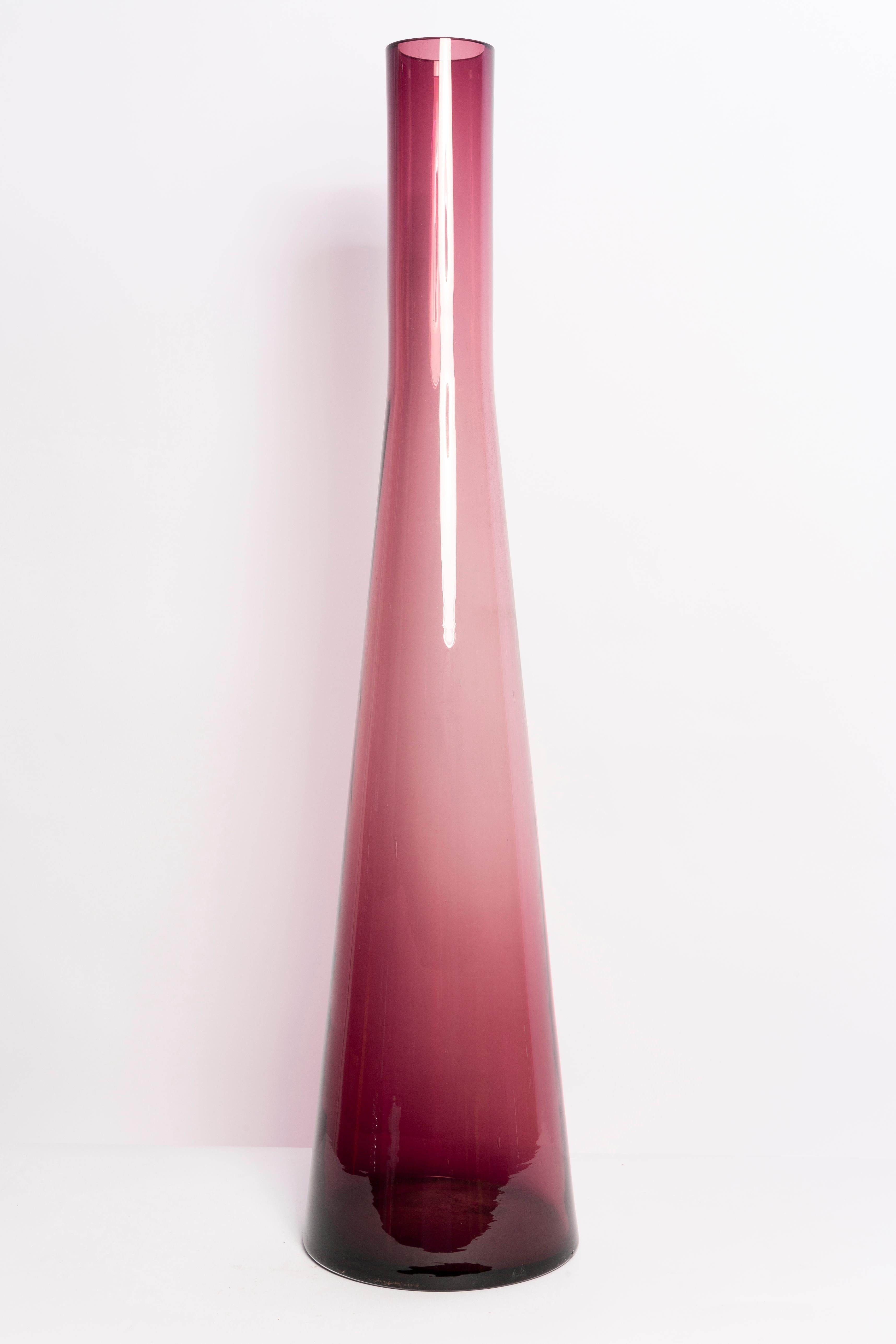 Mid-Century Modern Mid Century Big Vintage Purple Ombre Vase, Italy, 1960s For Sale